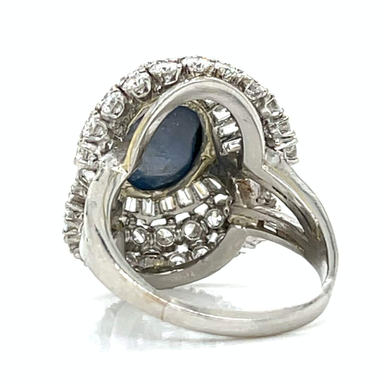 Art Deco Platinum 8.00 Ct. Star Sapphire & Diamond Ring