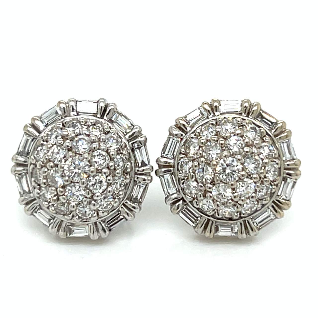14K White Gold 2.70 Ct. Diamond Earrings