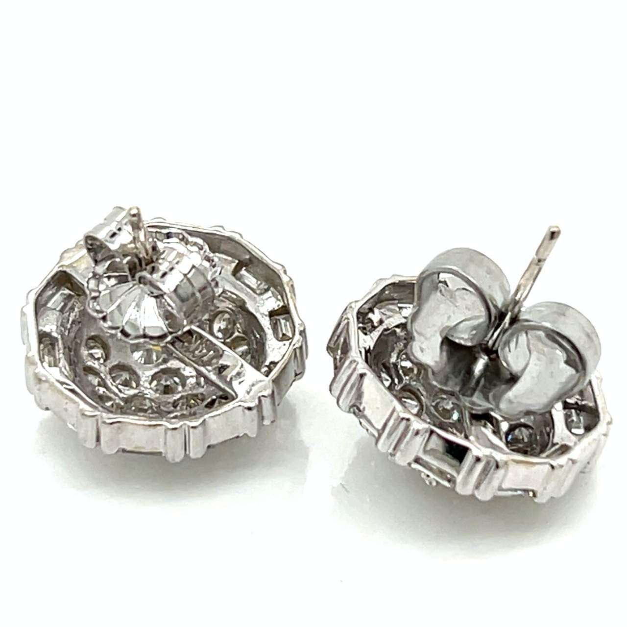 14K White Gold 2.70 Ct. Diamond Earrings