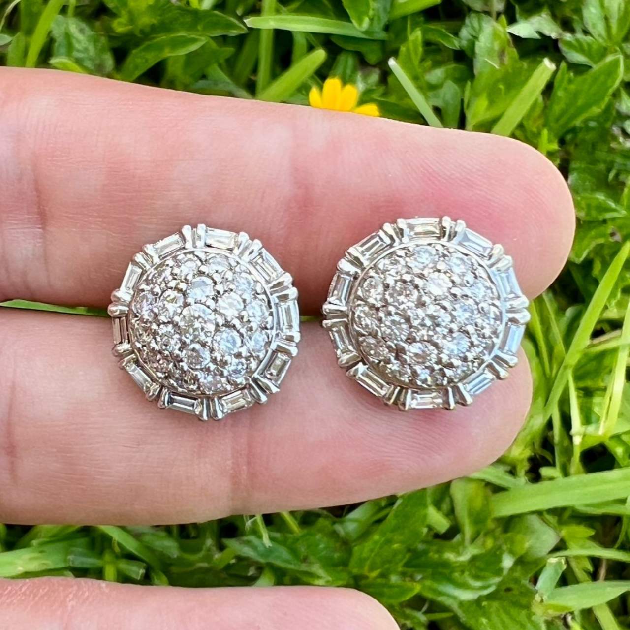 14K White Gold 2.70 Ct. Diamond Earrings