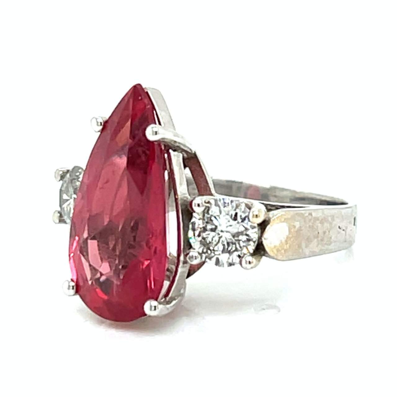 18K White Gold GIA Certified 10.00 Ct. Ruby & Diamond Ring