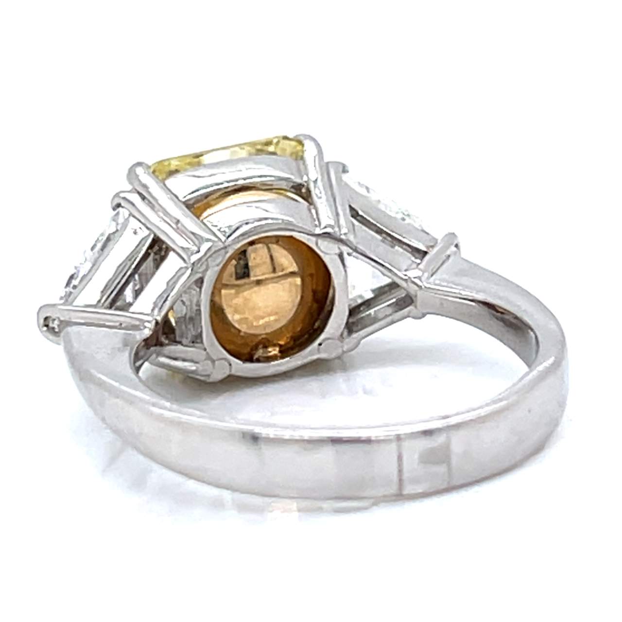 Platinum & 18K GIA CERTIFIED 5.71 Ct. Fancy Yellow Diamond Ring