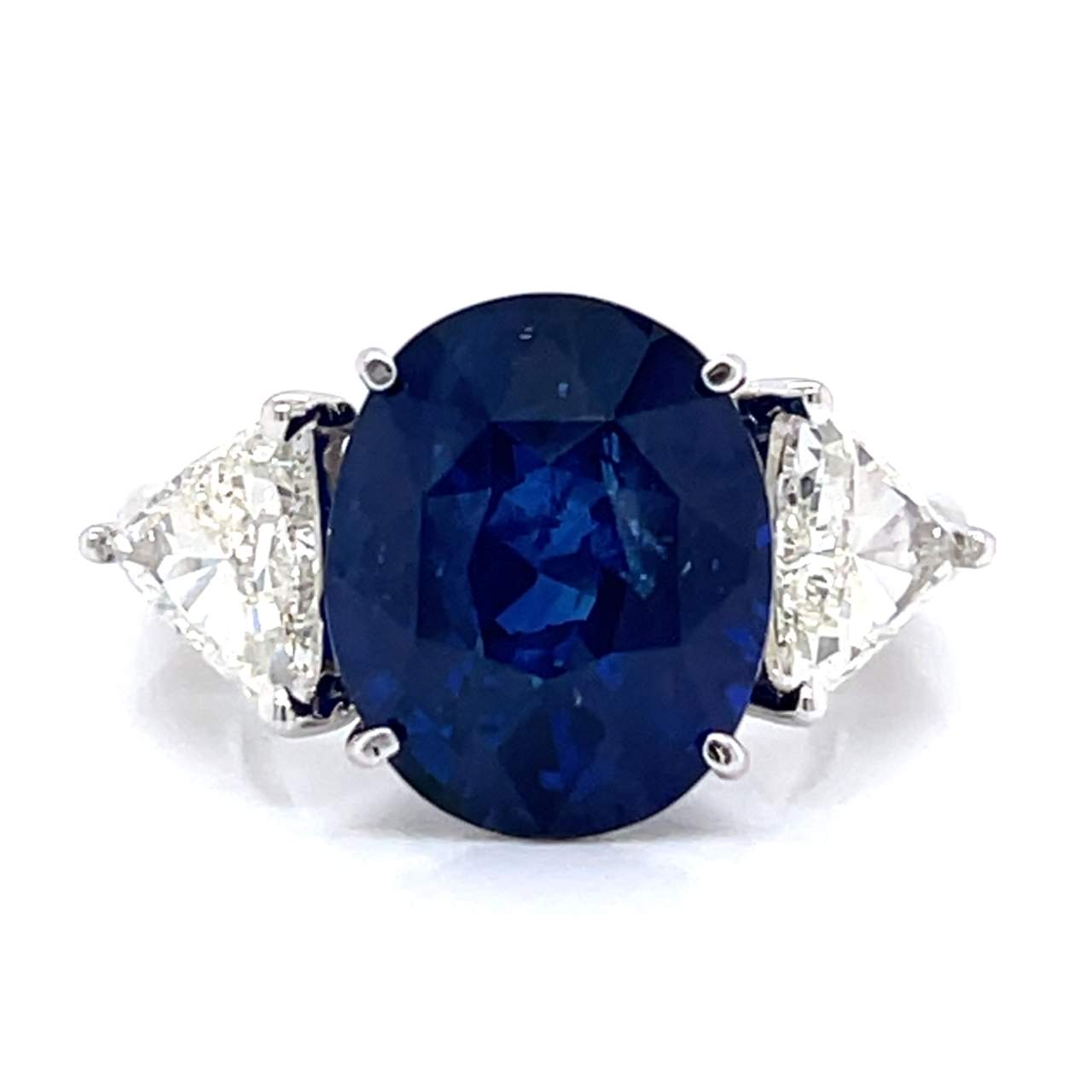 Platinum 8.18 Ct. Ceylon Sapphire & Diamond Ring