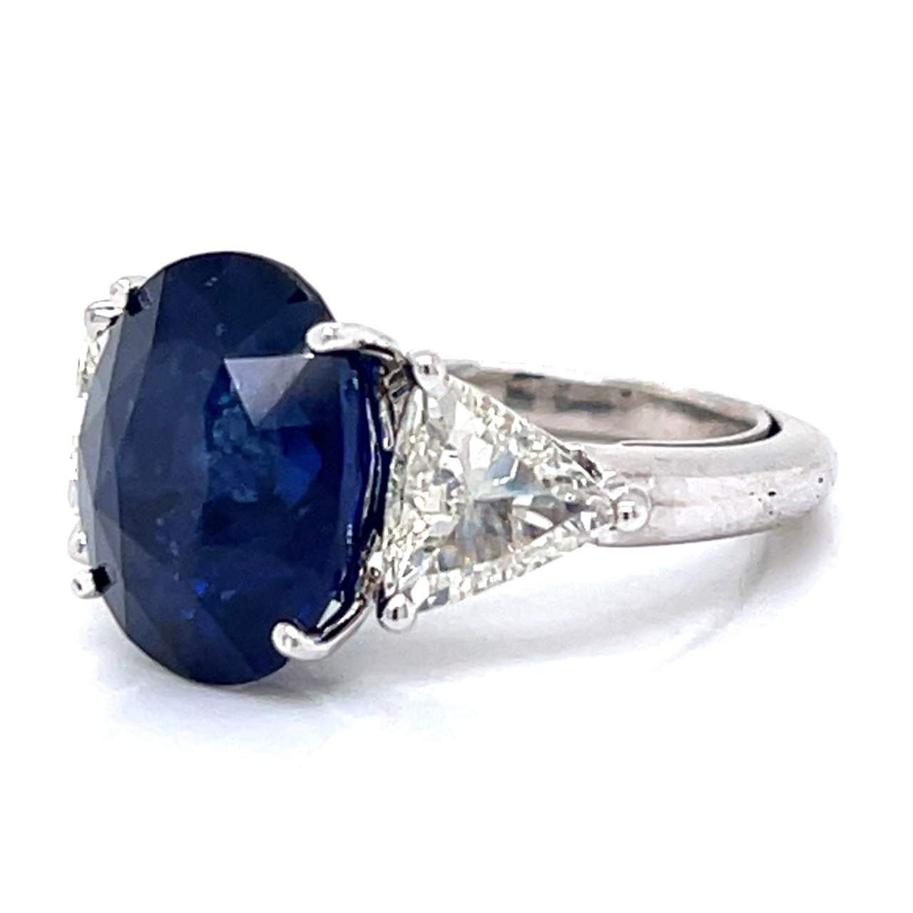 Platinum 8.18 Ct. Ceylon Sapphire & Diamond Ring