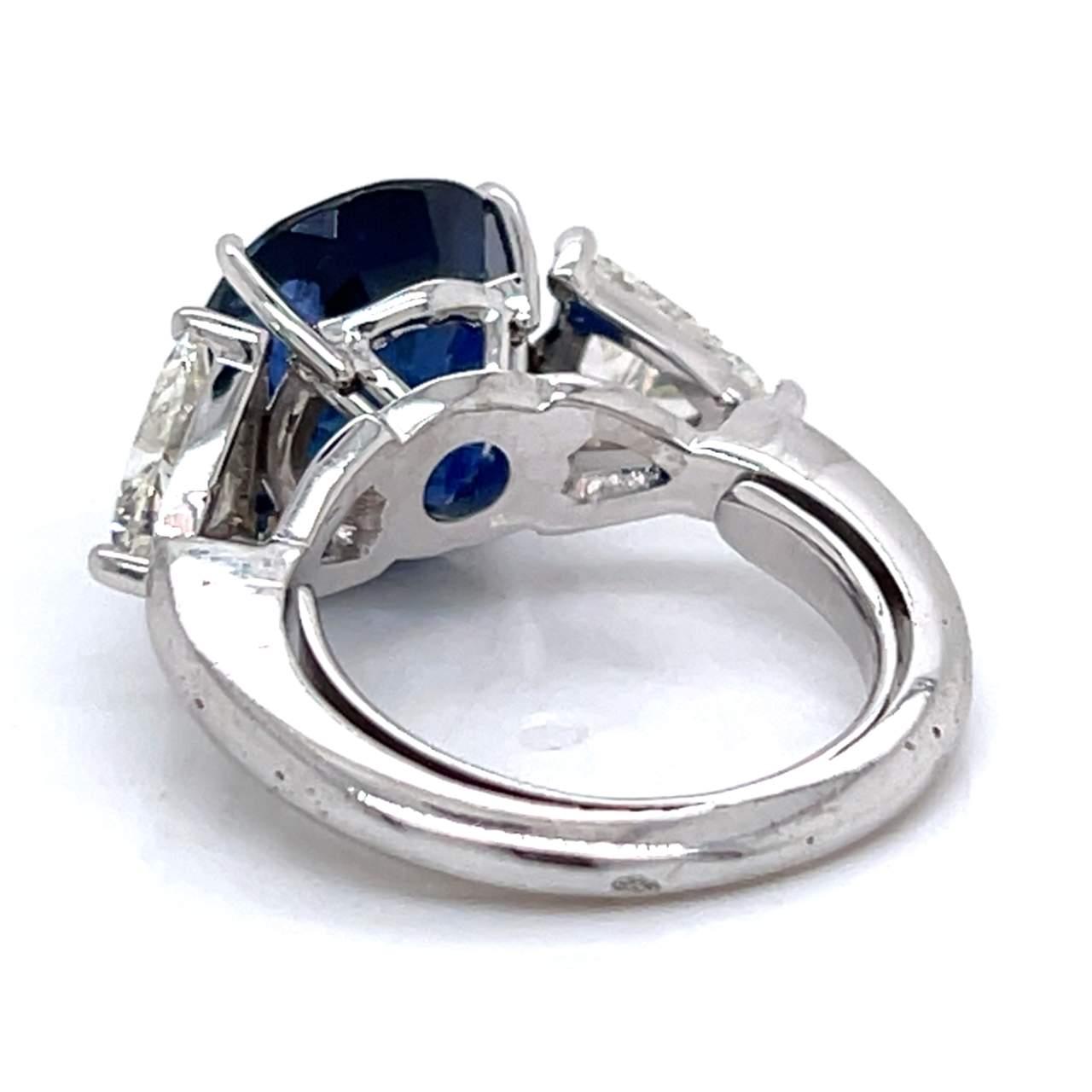 Platinum 8.18 Ct. Ceylon Sapphire & Diamond Ring