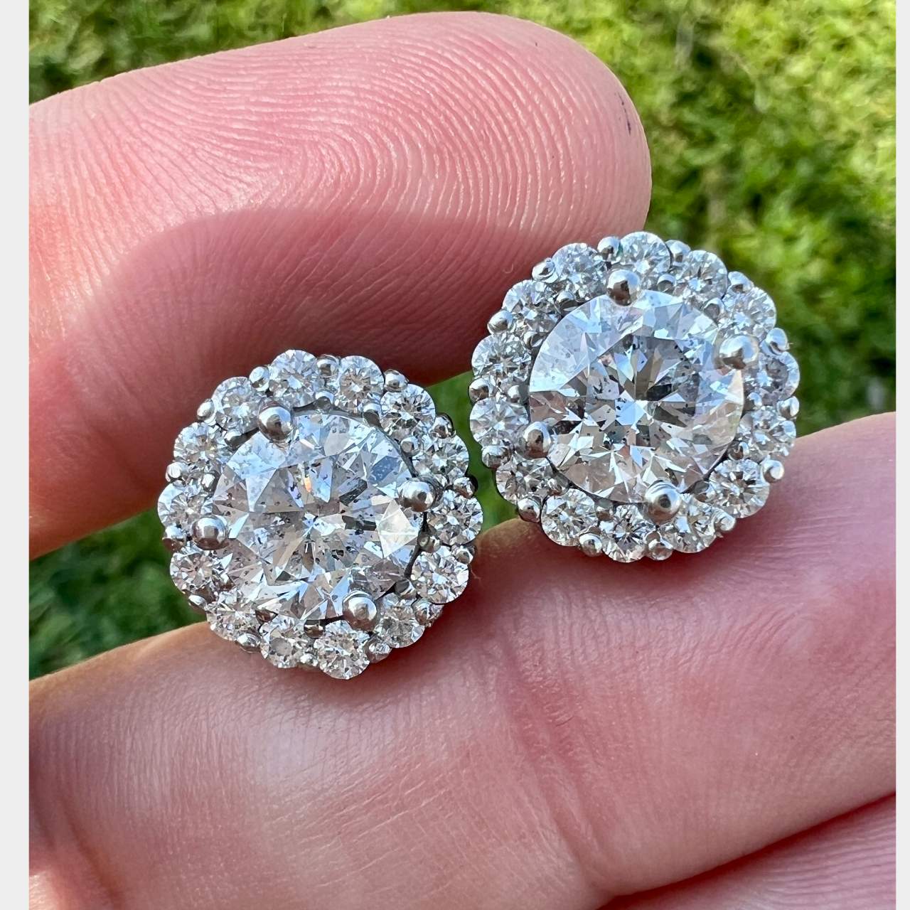 Platinum 4.01 Ct. Diamond Earrings