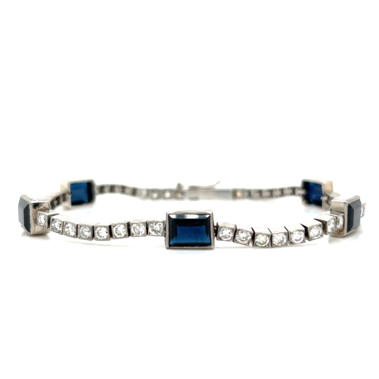 Platinum Sapphire & Diamond Bracelet