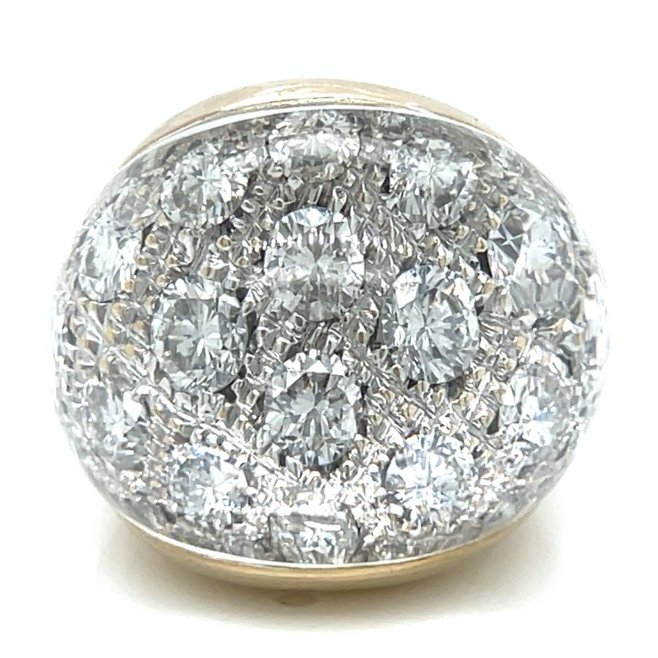 18K White Gold 3.00 Ct. Diamond Glass Domed Ring