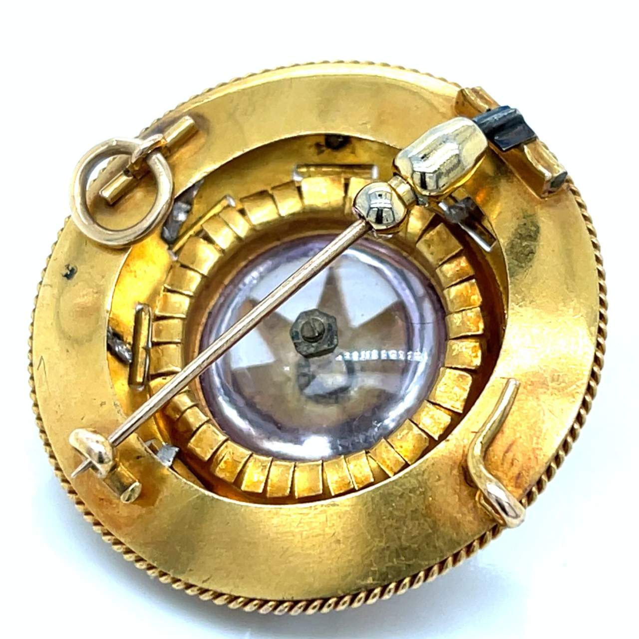 Victorian 18K Yellow Gold Natural Pearl Pendant/Brooch