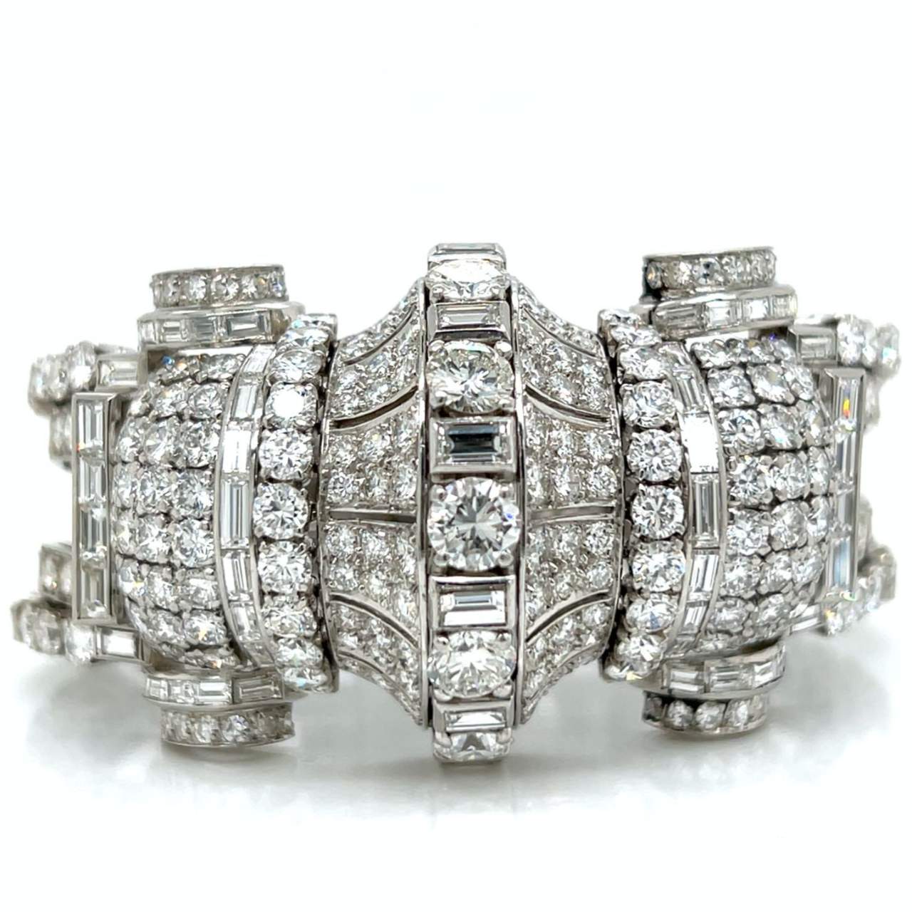 Art Deco Platinum 39.70 Ct. Diamond Bracelet