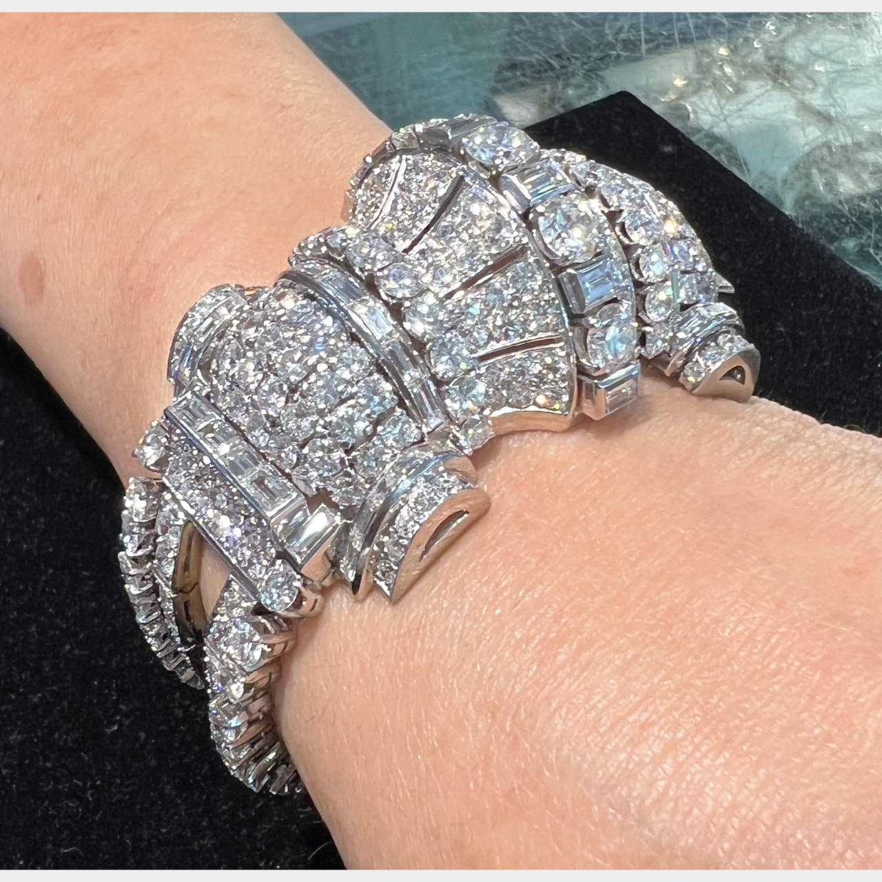 Art Deco Platinum 39.70 Ct. Diamond Bracelet