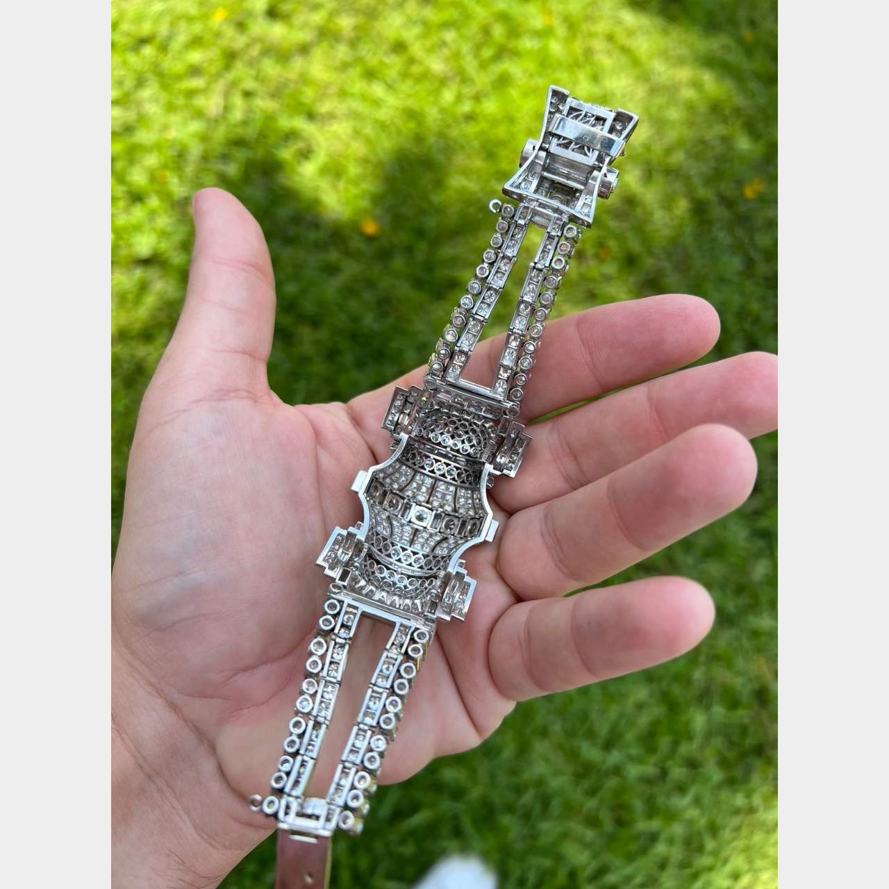Art Deco Platinum 39.70 Ct. Diamond Bracelet