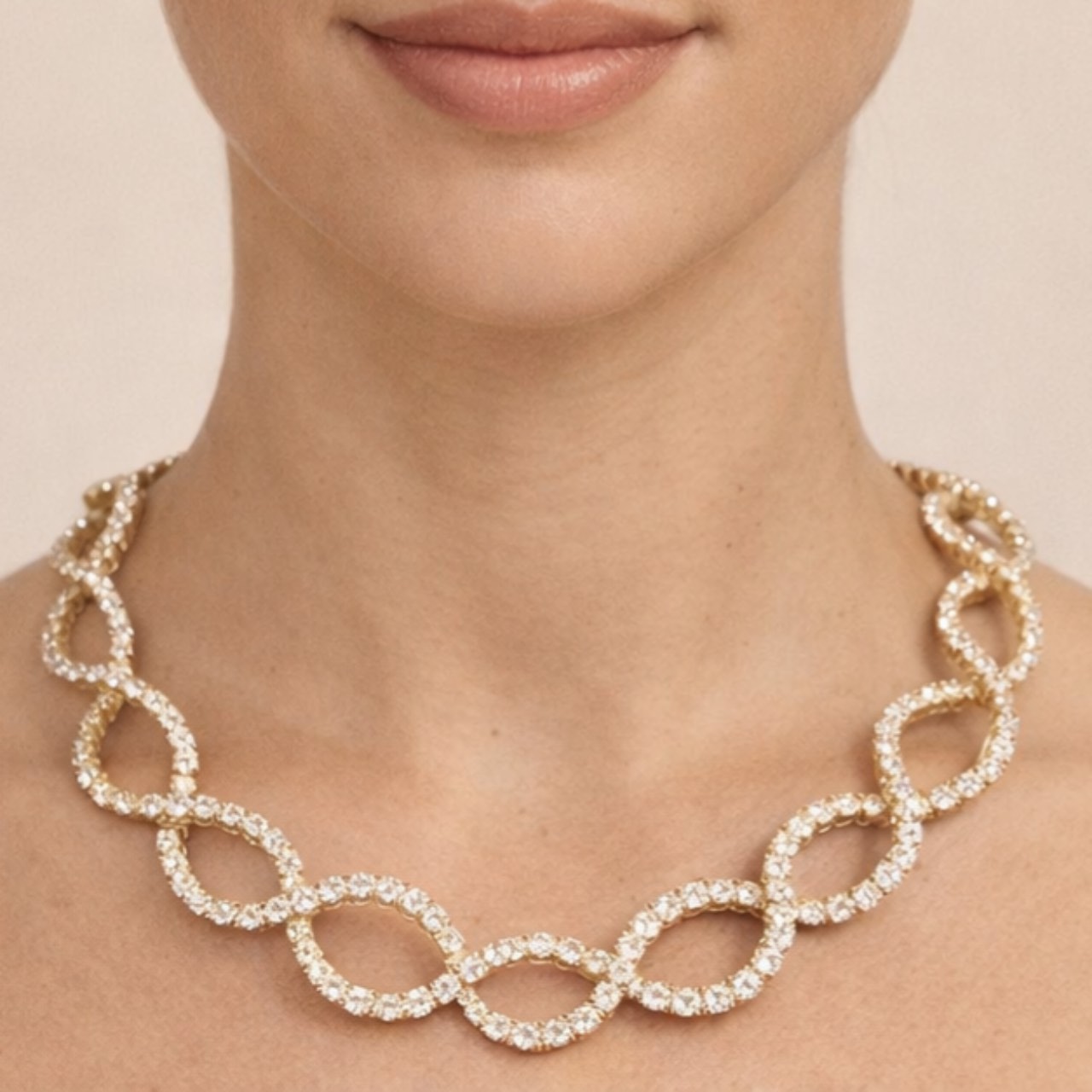 French 18K Yellow Gold 89.00 Ct. Diamond Necklace