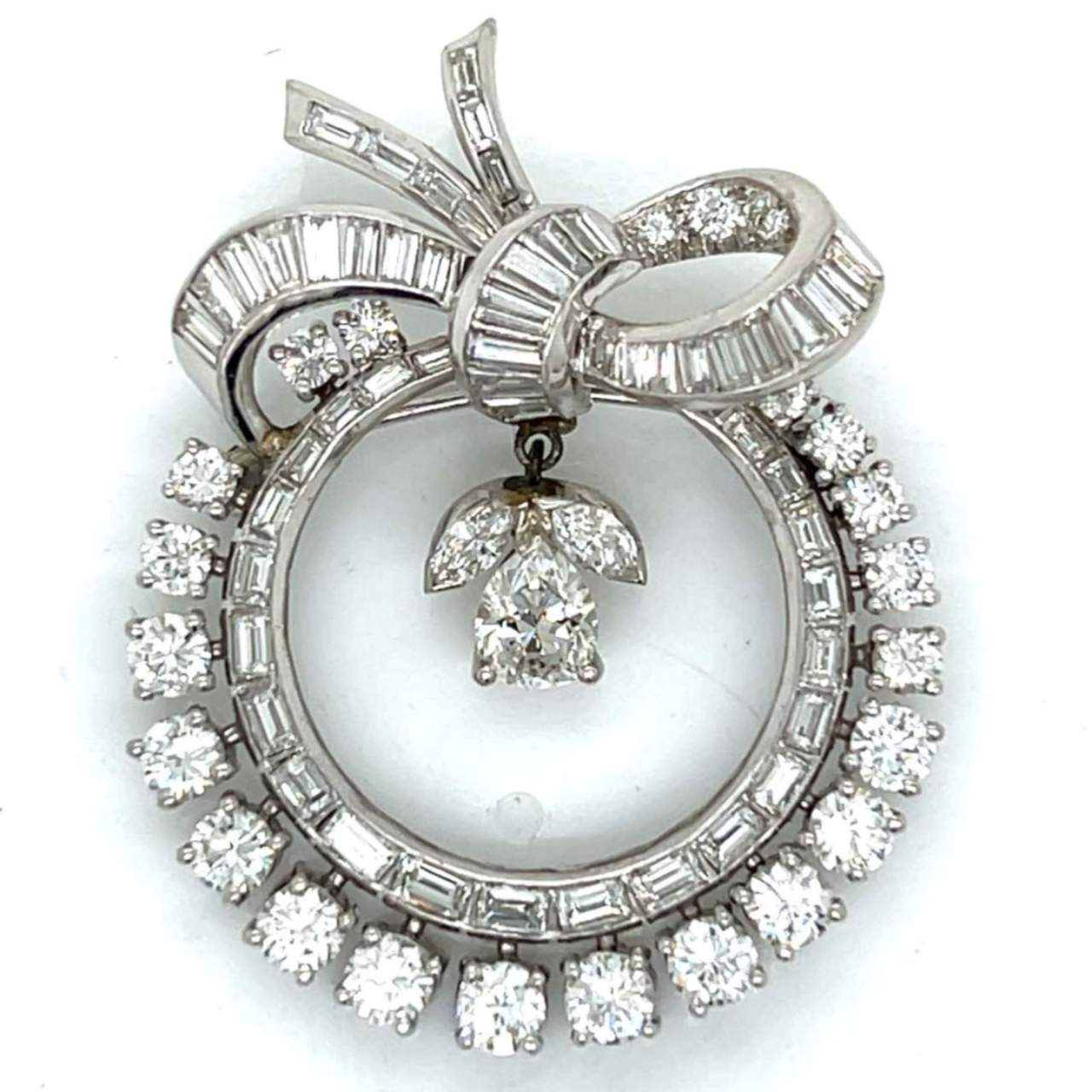 Art Deco Platinum Diamond Brooch/Pendant