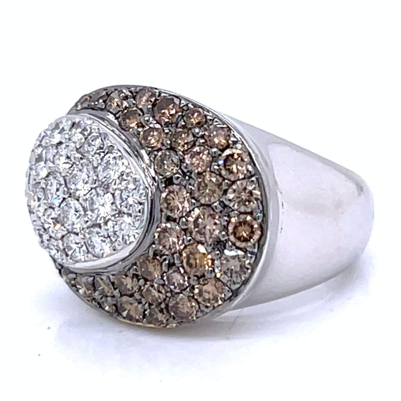 18K White Gold Champagne Diamond Ring