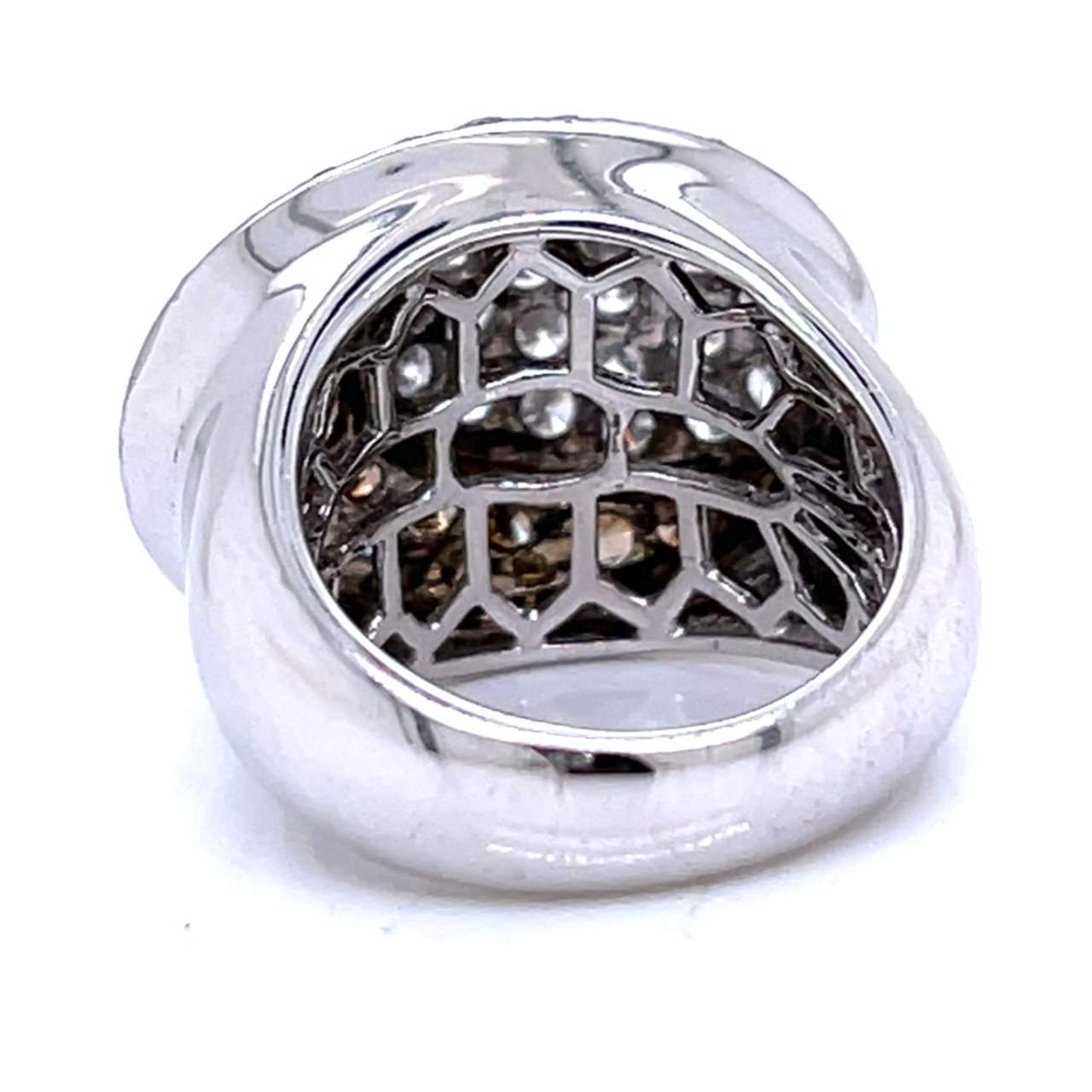 18K White Gold Champagne Diamond Ring