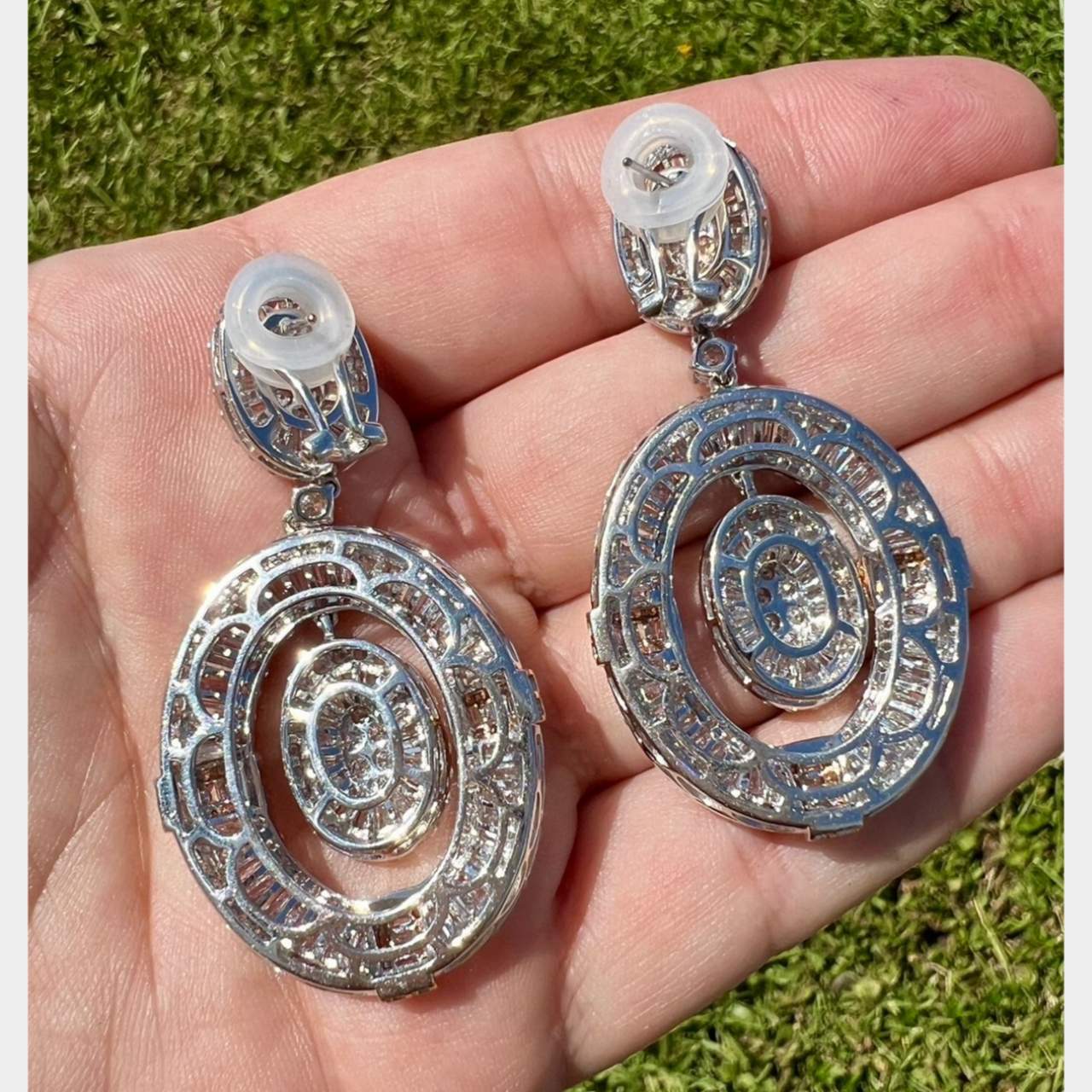 18K White Gold 14.65 Ct. Diamond Earrings