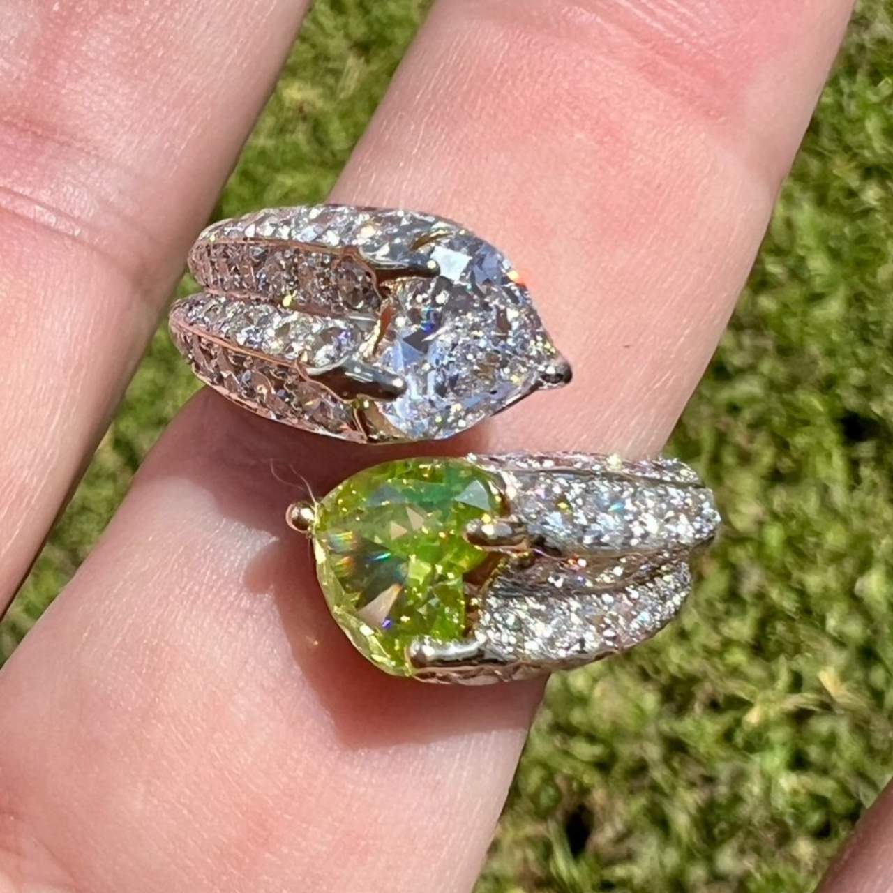 18K White Gold Irradiated Diamond Ring