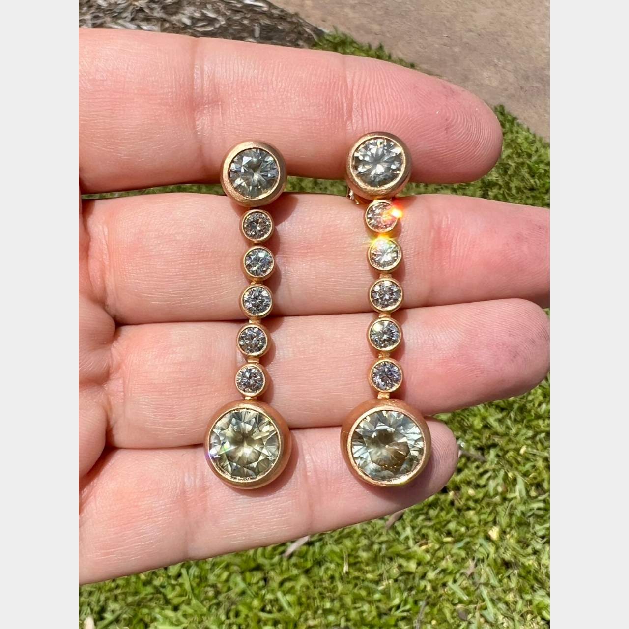 ROBERTO COIN 20K Rose Gold 13.20 Ct. Fancy Diamond Earrings