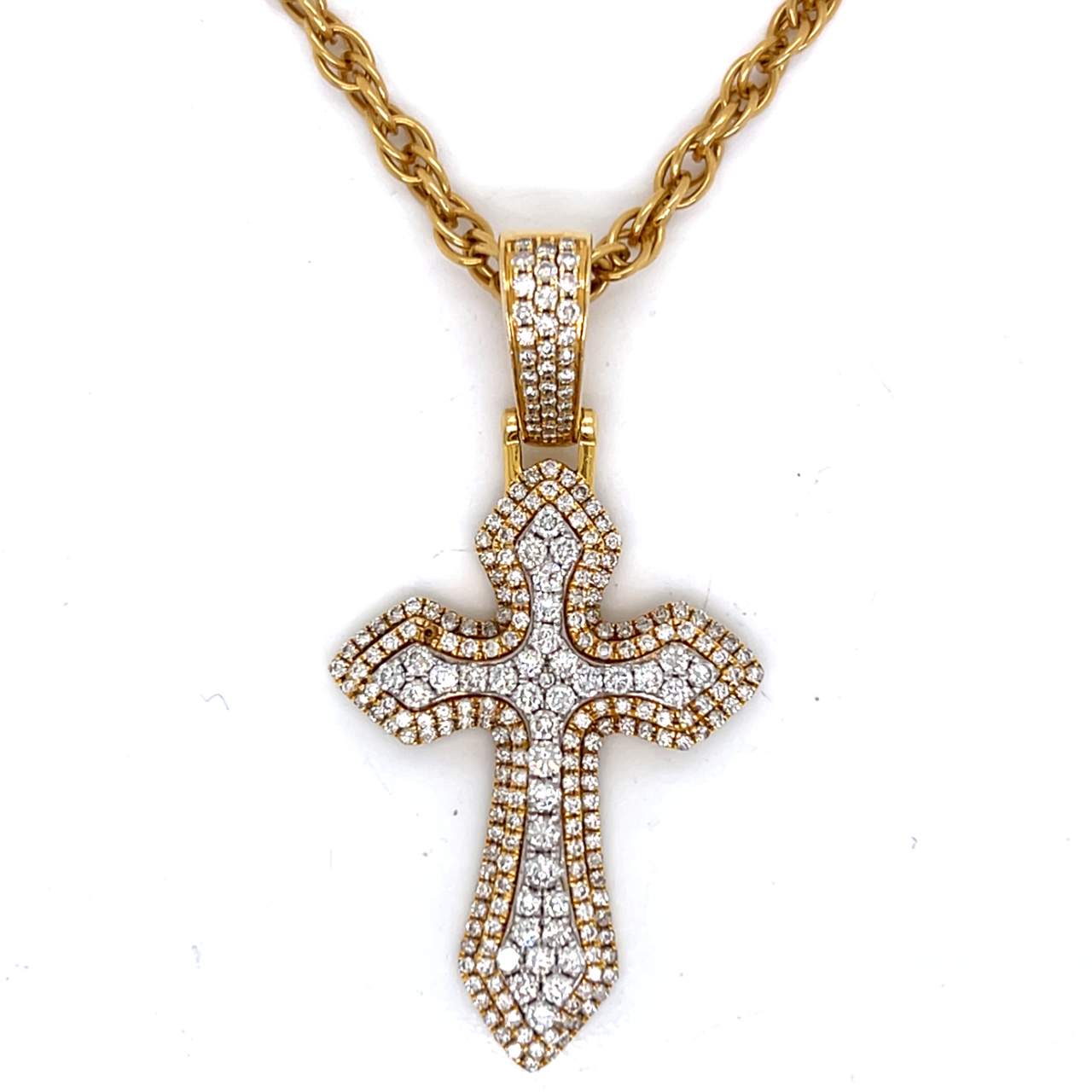 2.00 Ct Diamond Cross Pendant with Chain