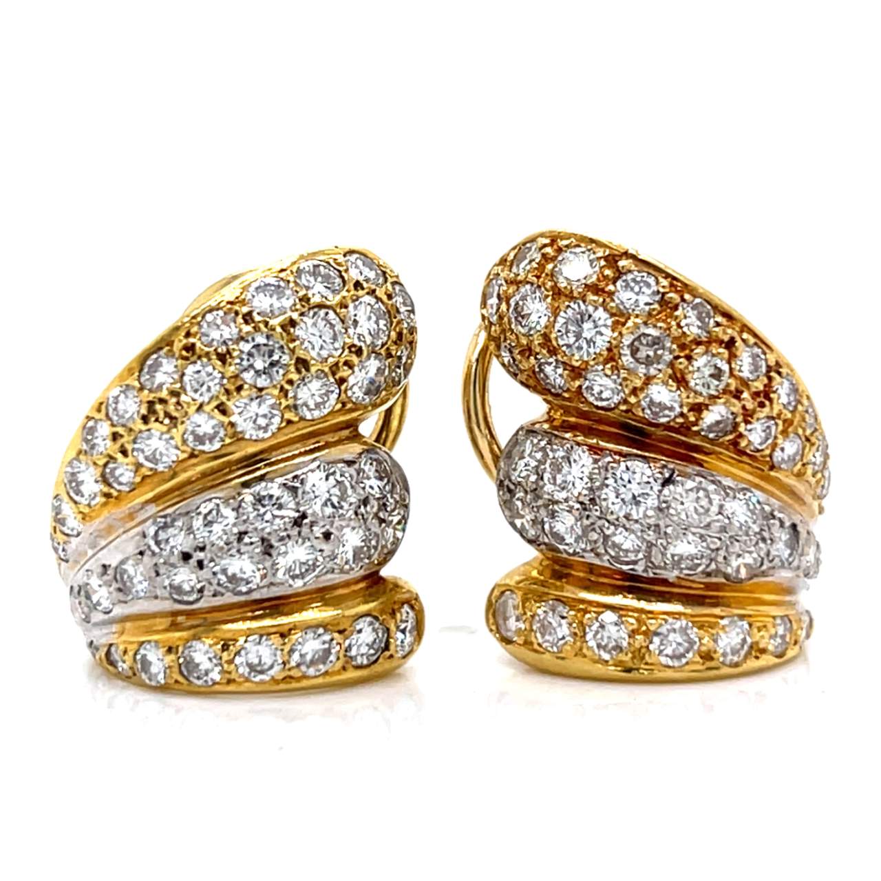 18K Yellow Gold 2.55 Ct. Diamond Earrings