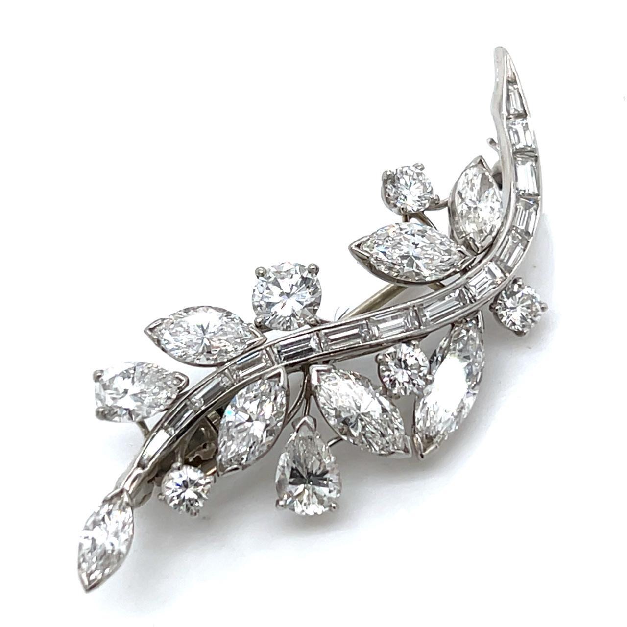 1950’s Oscar Heyman Platinum 8.20 Ct. Diamond Brooch