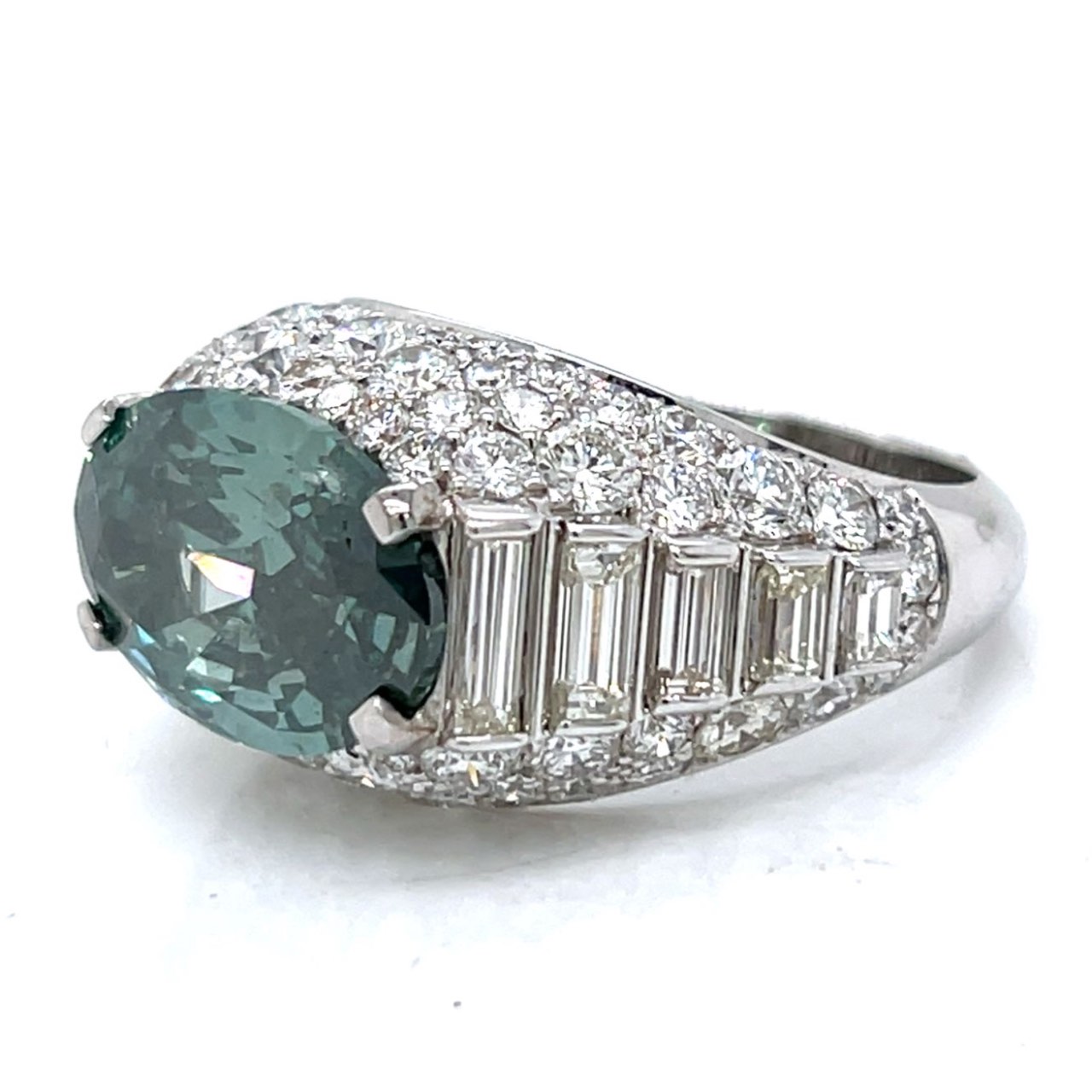 GIA Certified 7.09 Ct. Fancy Deep Grayish Green Diamond Ring - Image 2
