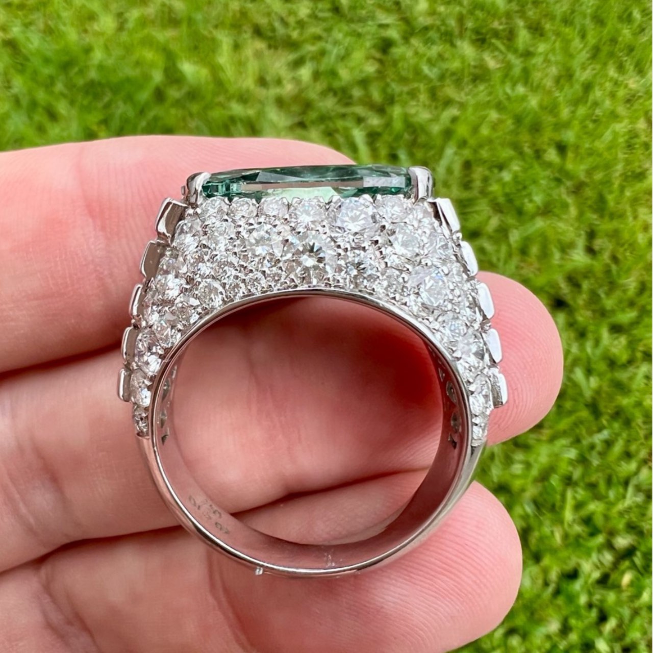 GIA Certified 7.09 Ct. Fancy Deep Grayish Green Diamond Ring - Image 5