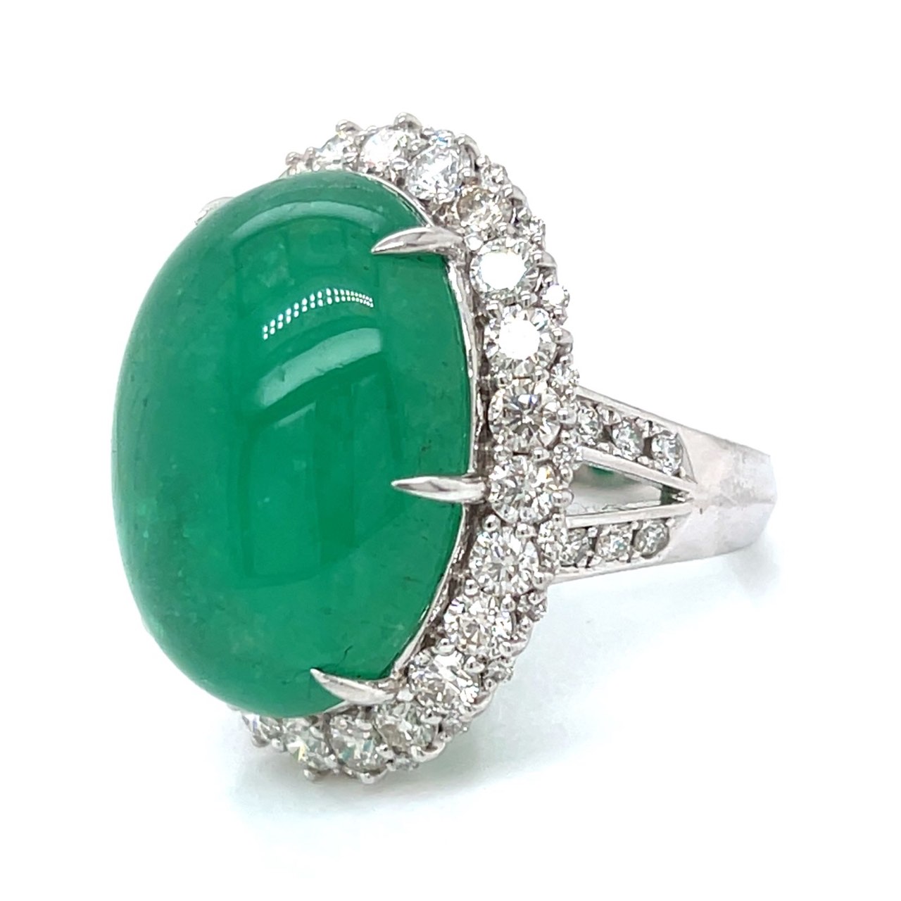 Platinum Certified 36.55 Ct. Emerald & Diamond Ring - Image 2