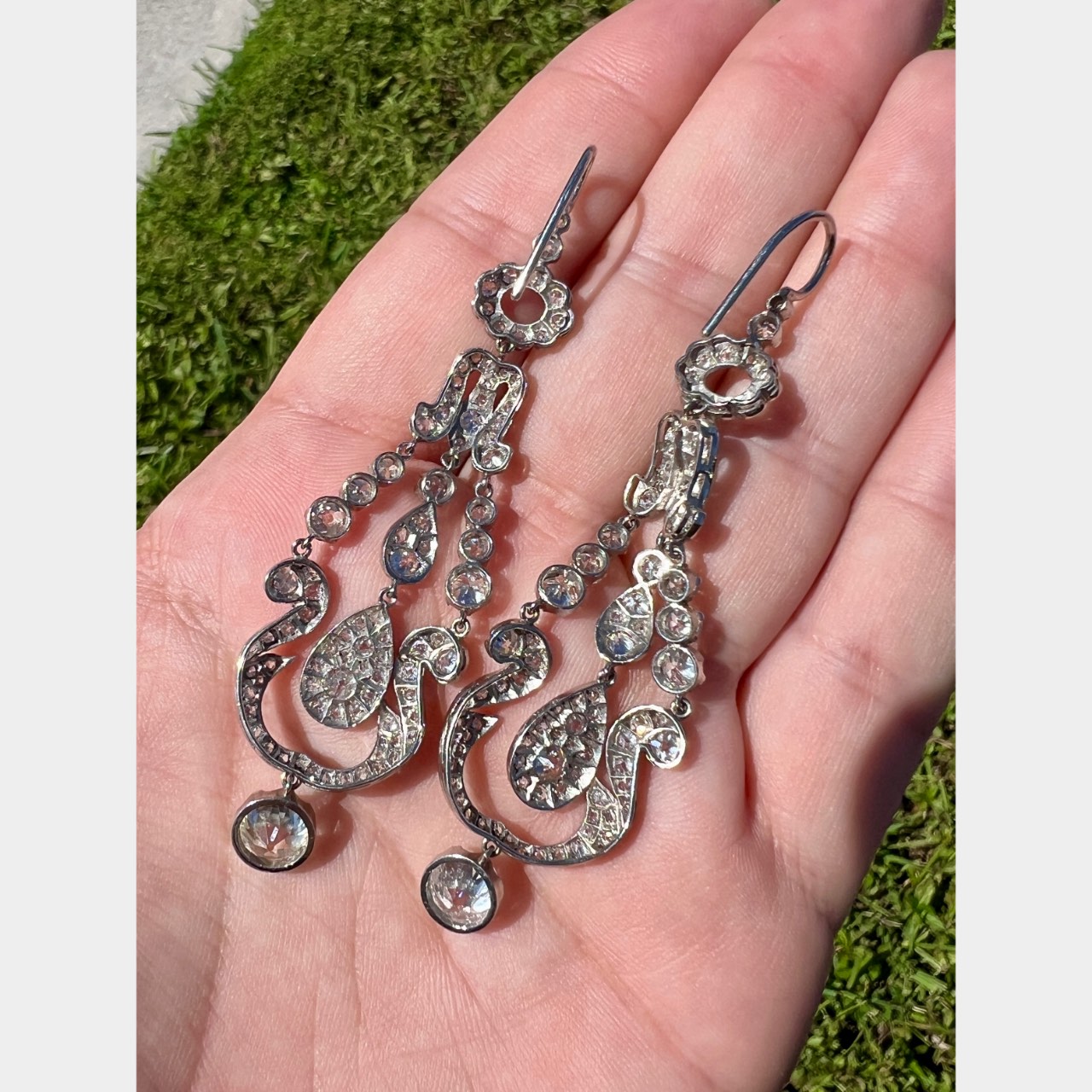 Platinum 13.50 Ct. Diamond Chandelier Earrings