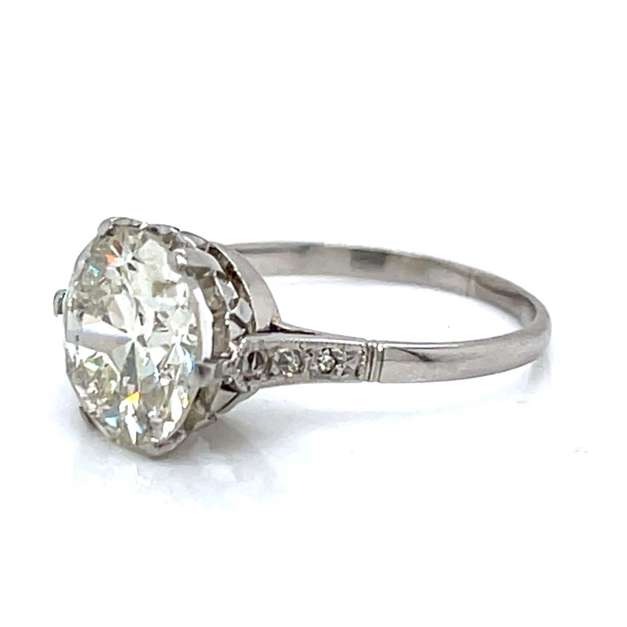 Art Deco Platinum 3.52 Ct. Diamond Ring