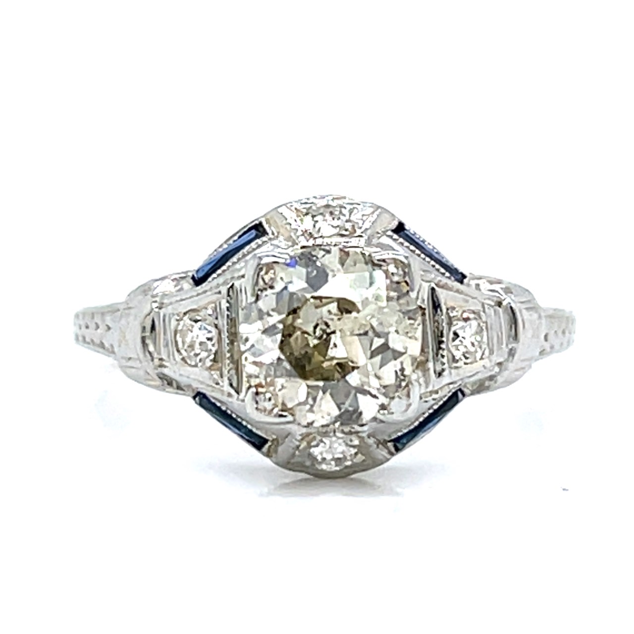 Art Deco 18K White Gold 1.00 Ct. Diamond Ring