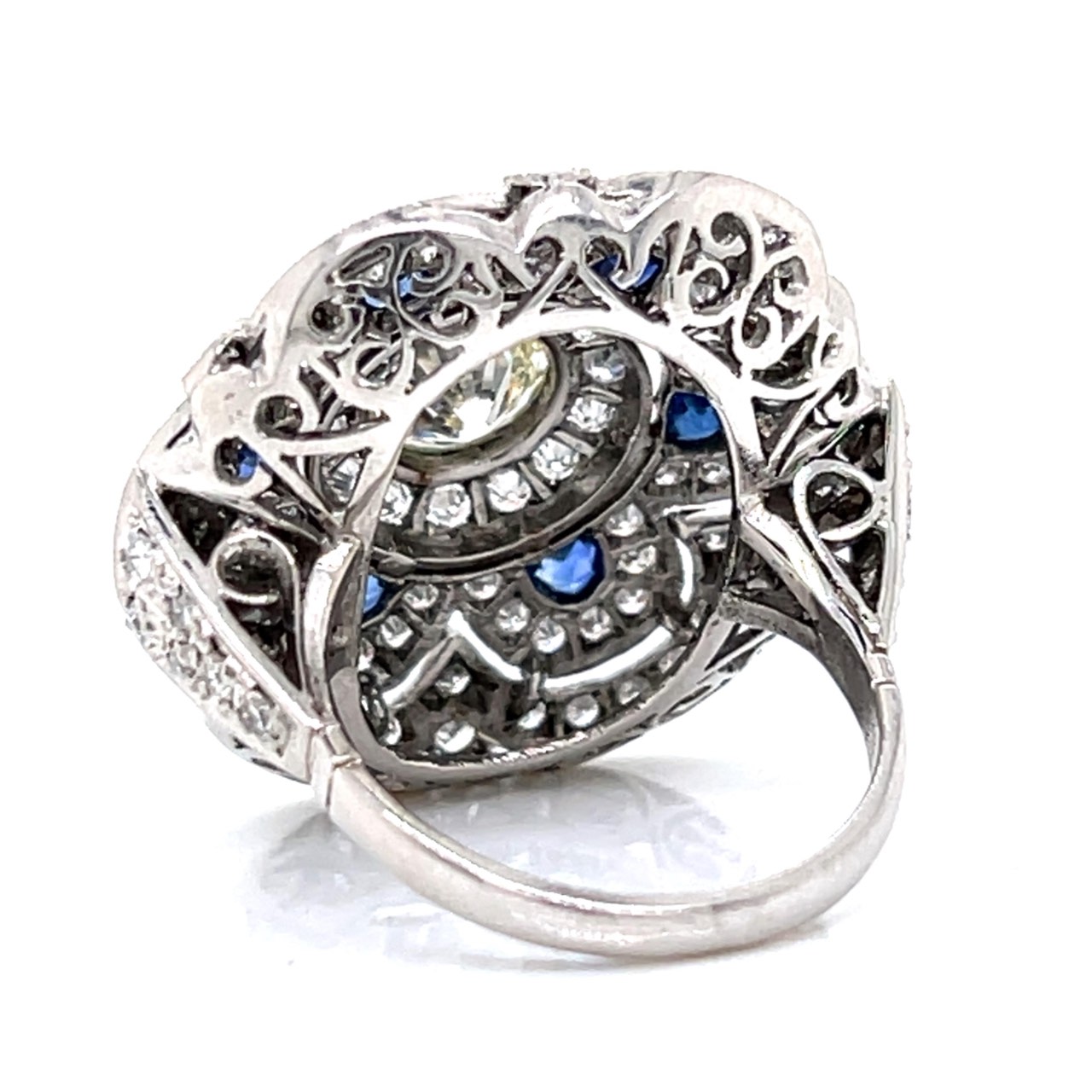 Platinum Diamond & Sapphire Ring