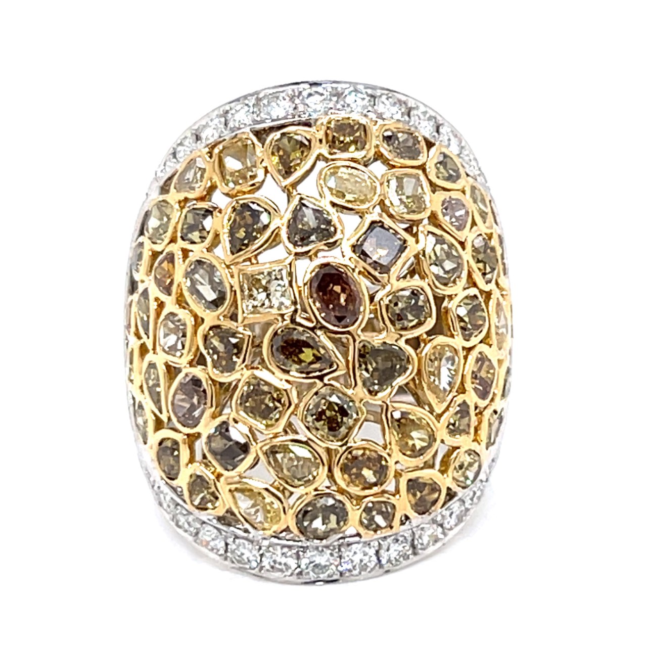 18K White Gold Natural Color Diamond Ring