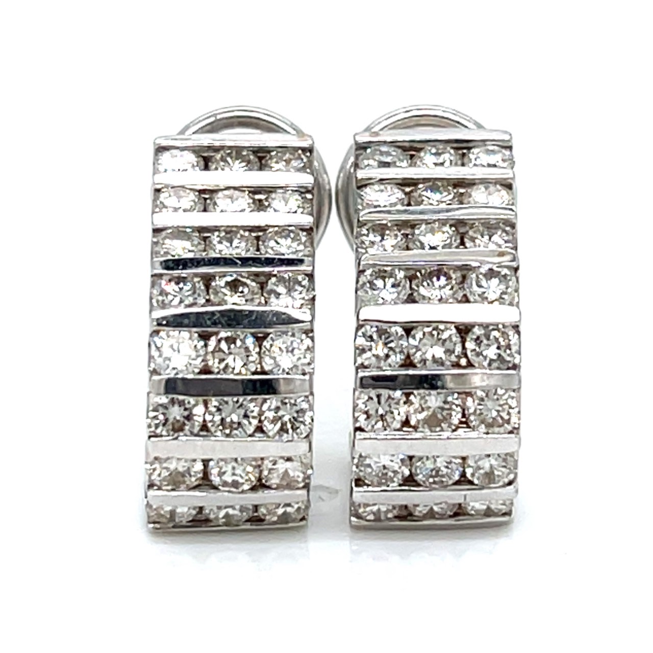 14K White Gold 3.80 Ct. Diamond Earrings