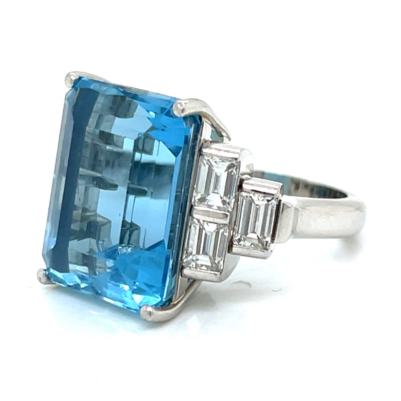 Platinum 22.14 Santa Maria Aquamarine & Diamond Ring - Image 2