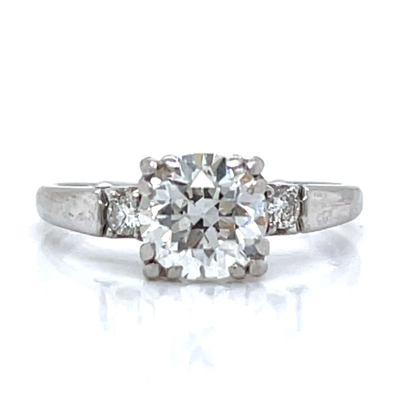 Art Deco Platinum 1.40 Ct. Diamond Engagement Ring