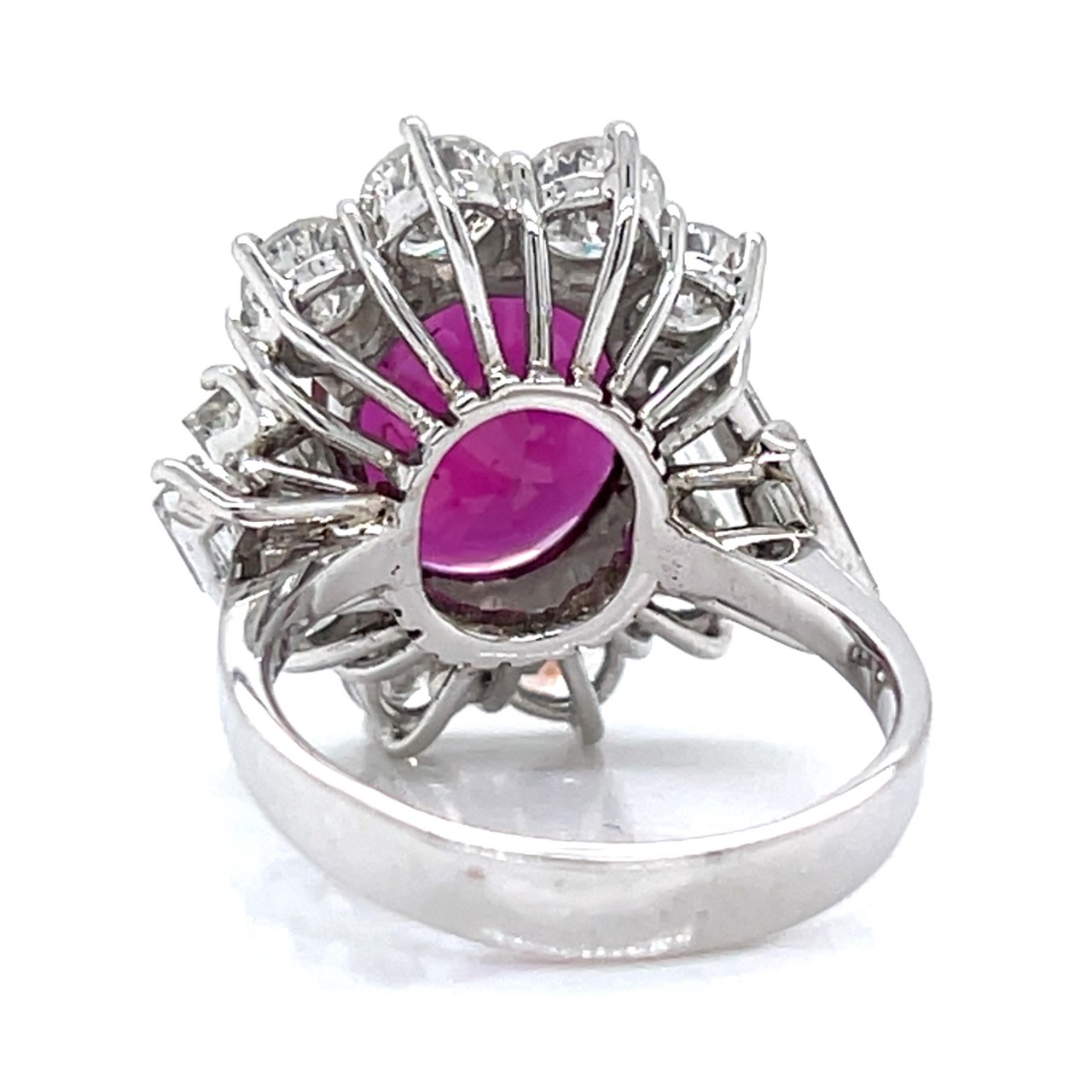 1960’s 18K White Gold AGL Certifified Ruby & Diamond Ring - Image 3