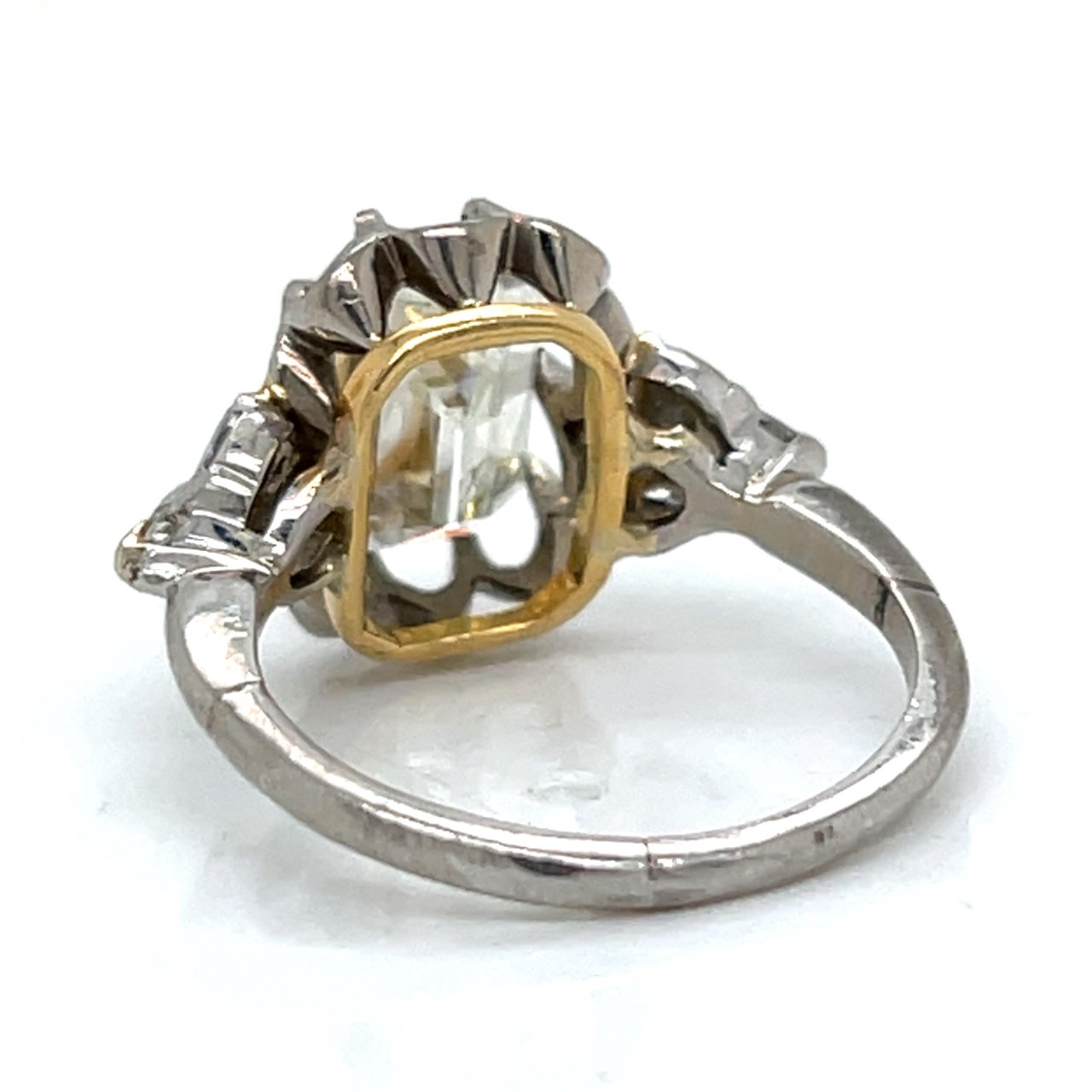 Art Deco Platinum & 18K GIA Certified 3.13 Ct. Diamond Ring - Image 3