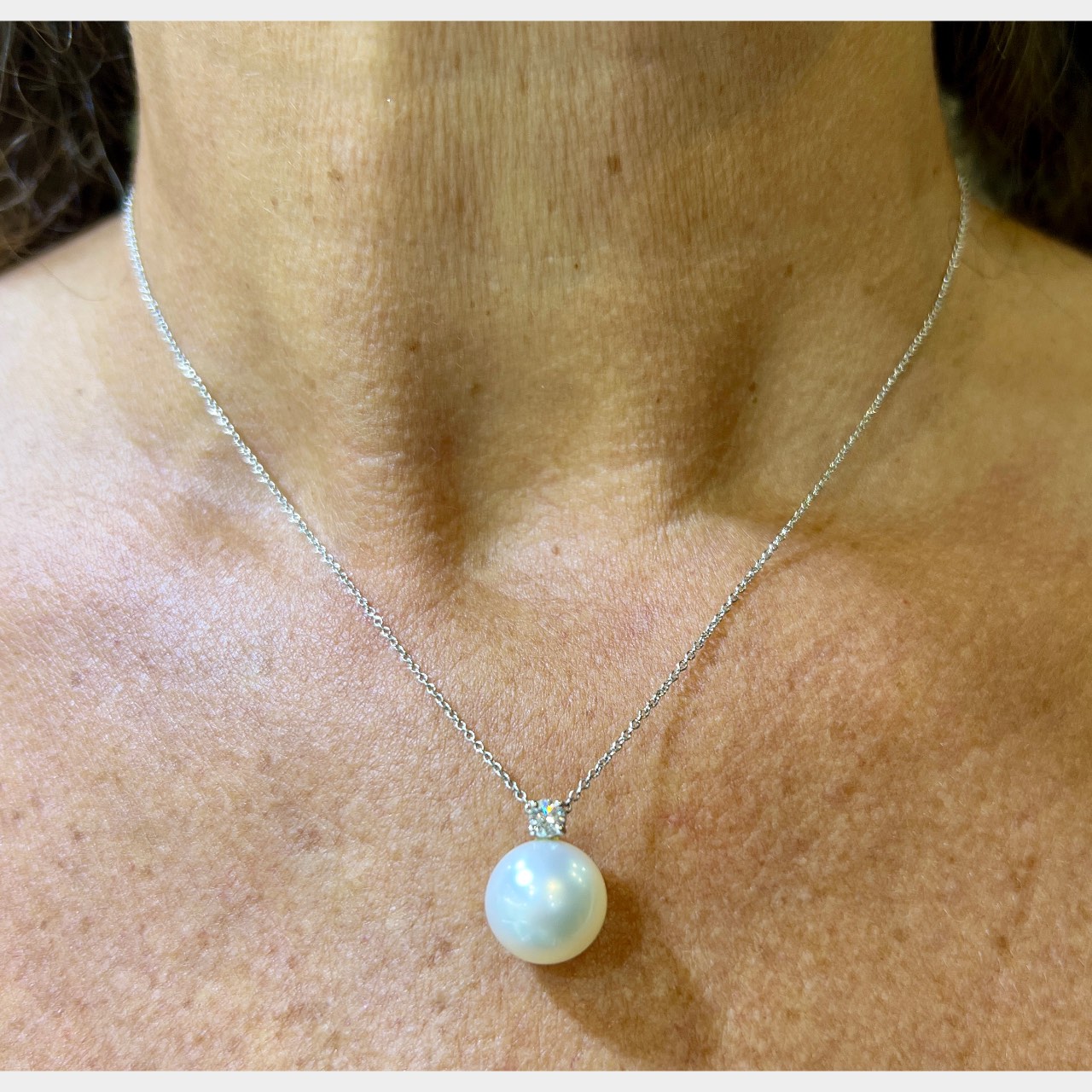 TIFFANY & CO. Platinum South Sea Pearl & Diamond Necklace