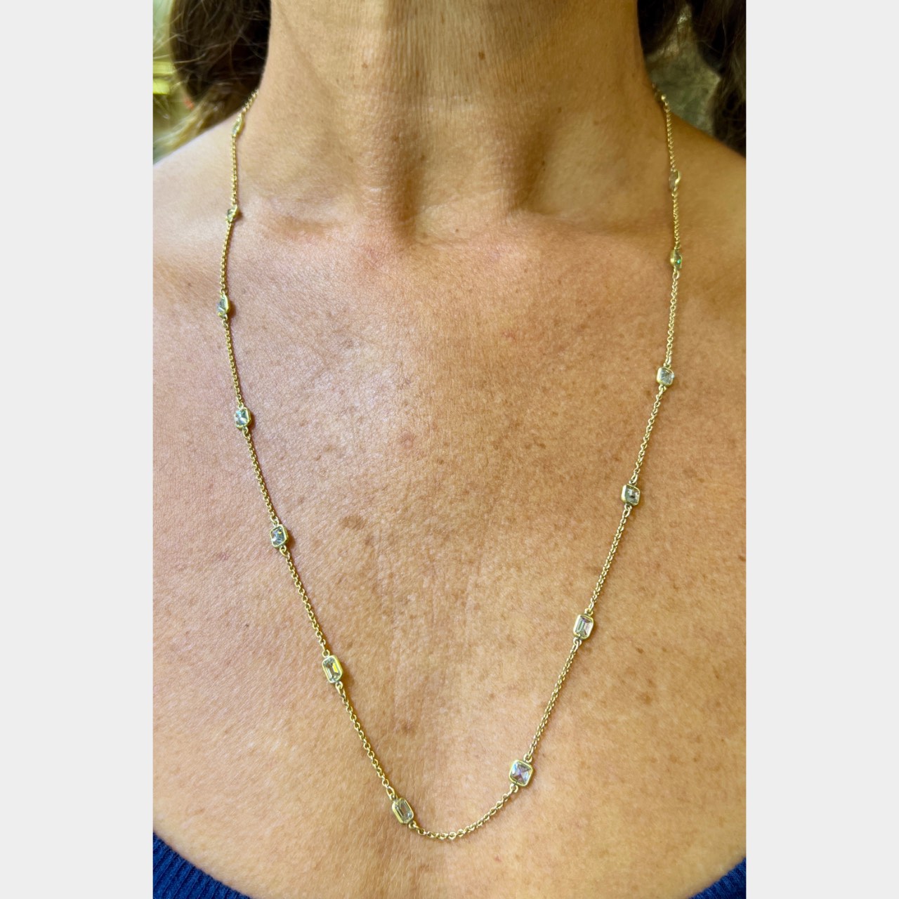 18K Yellow Gold 8.00 Ct. Diamond by the Yard Necklace