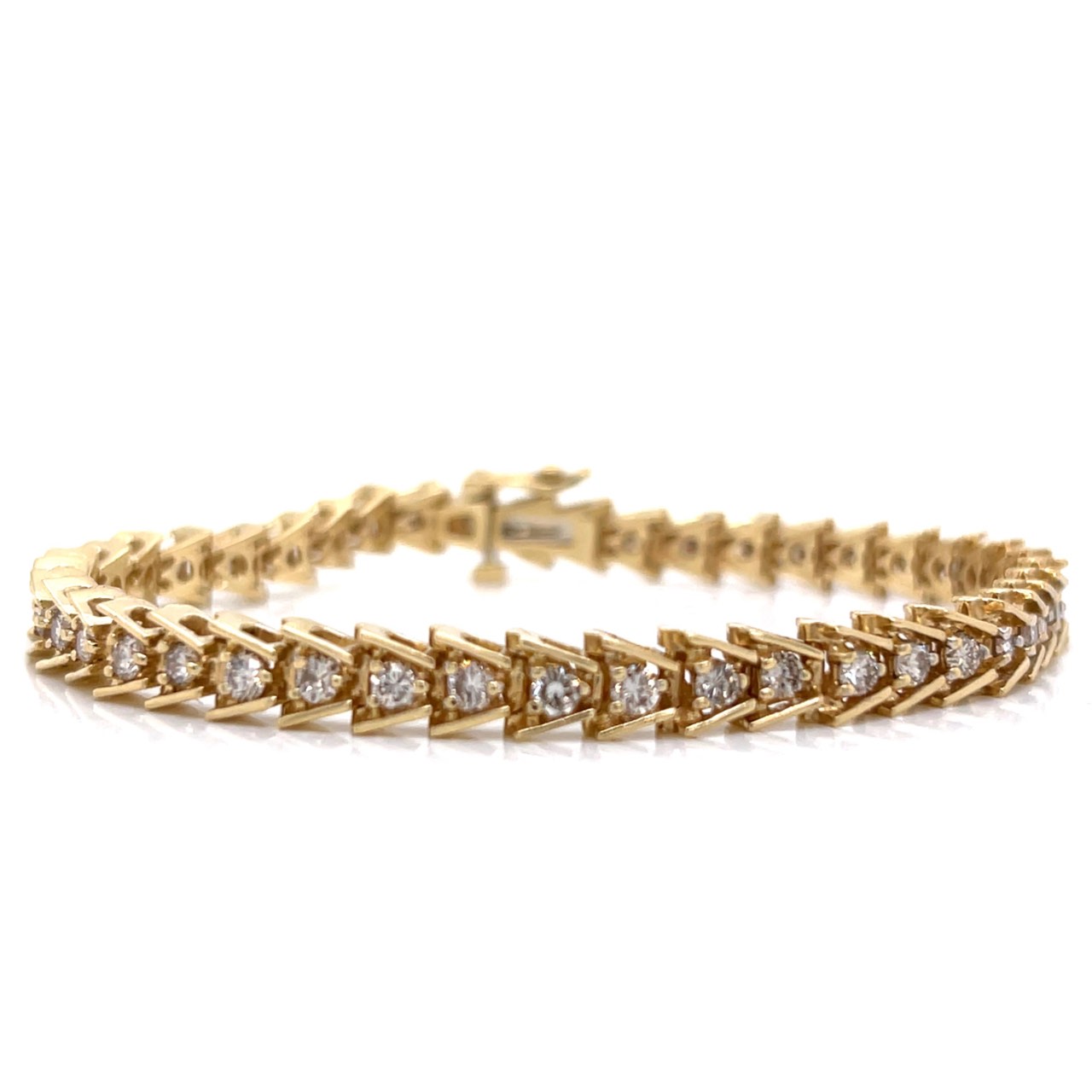 14K Yellow Gold 3.00 Ct. Diamond Tennis Bracelet