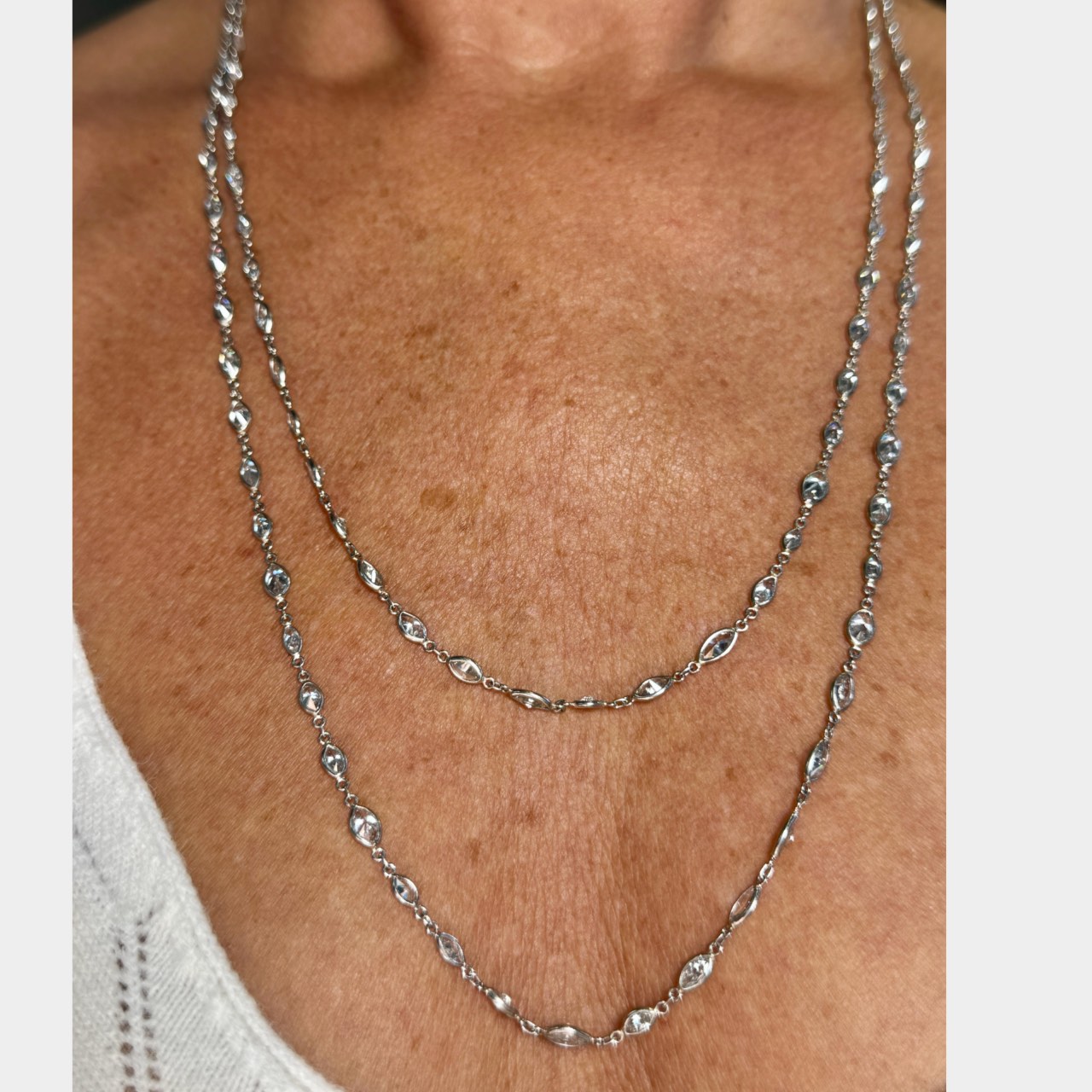 Platinum 26.60 Ct. Diamond by the Yard Necklace Platinum 26.60 Ct. Diamond by the Yard Necklace
