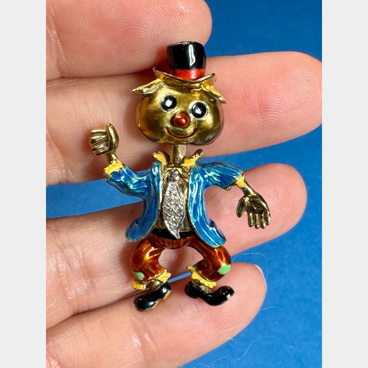 1960’s 18K Yellow Gold Diamond Brooch