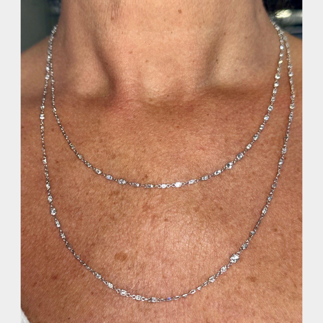 Platinum 10.90 Diamond by the Yard Necklace