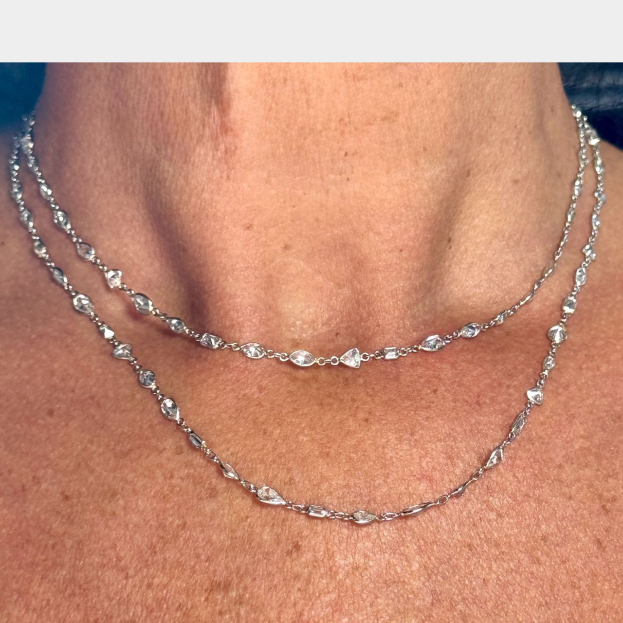 Platinum 18.40 Ct. Diamond by the Yard Necklace