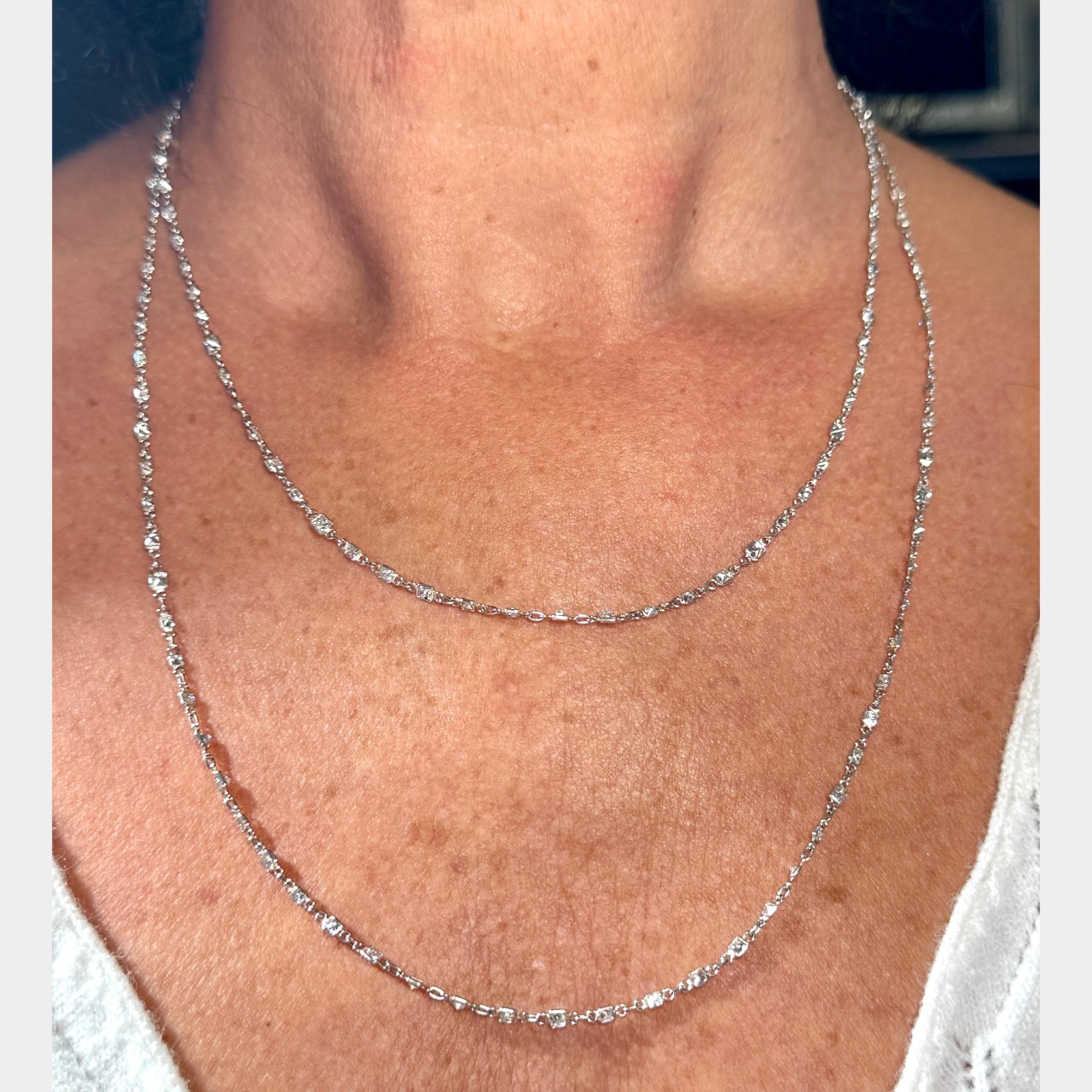 Platinum 10.60 Ct. Diamond by the Yard Necklace