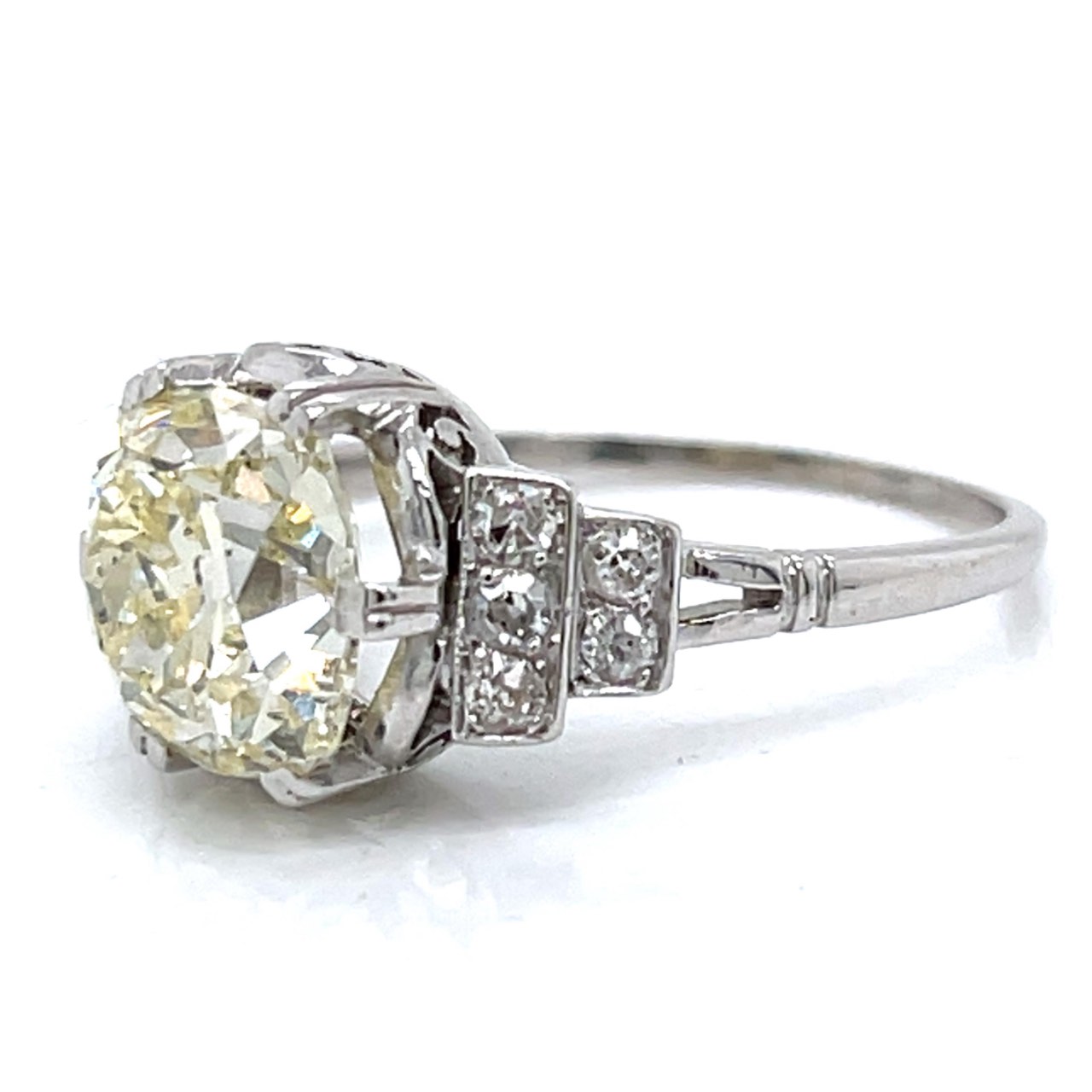 Art Deco Platinum 3.96 Ct. Diamond Ring - Image 2