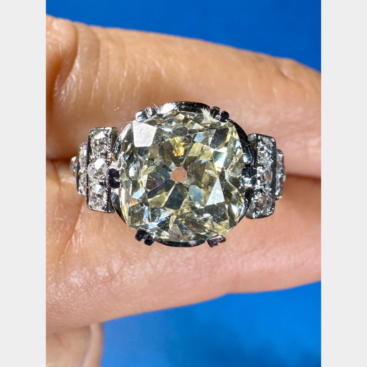 Art Deco Platinum 3.96 Ct. Diamond Ring - Image 5