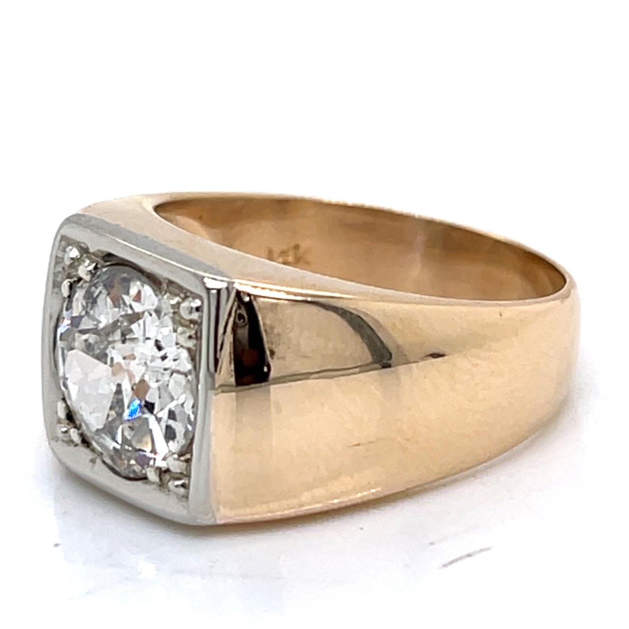 1960’s 14K Yellow Gold 4.15 Ct. Diamond Men’s Ring - Image 2